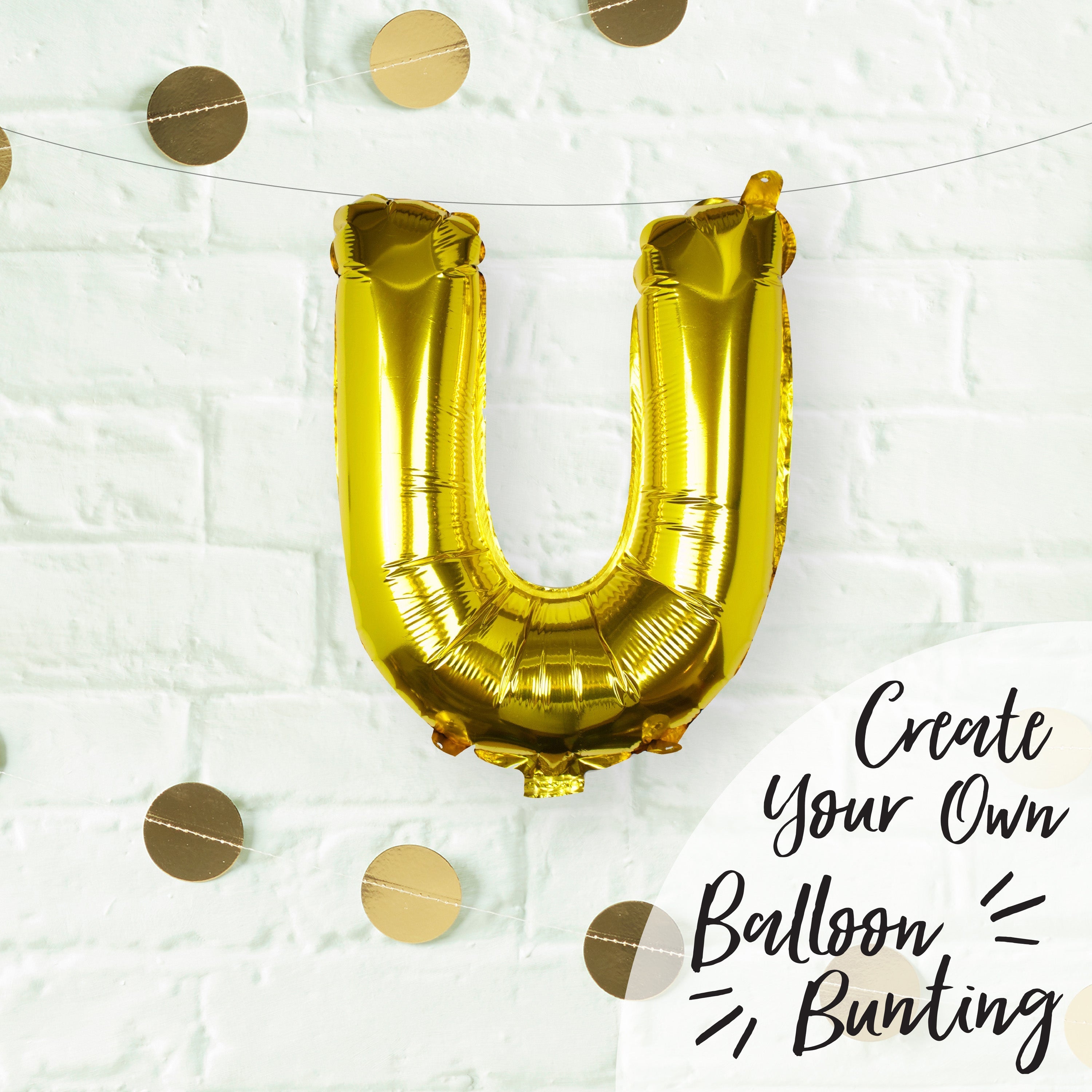 Gold Foil Letter Balloons- 5 Inner Pack