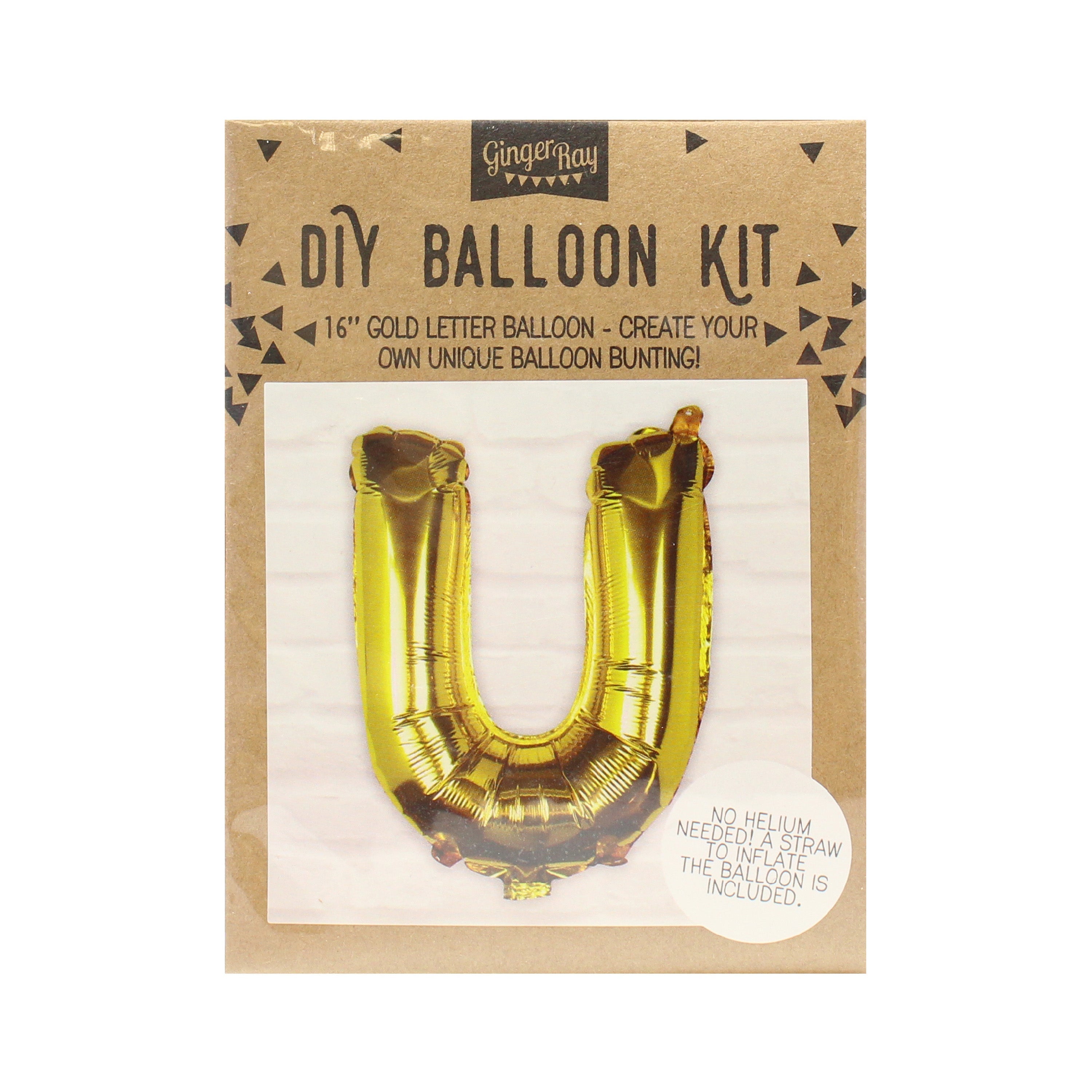 Goldfolien-Buchstabenballons – 5 Innenpackung