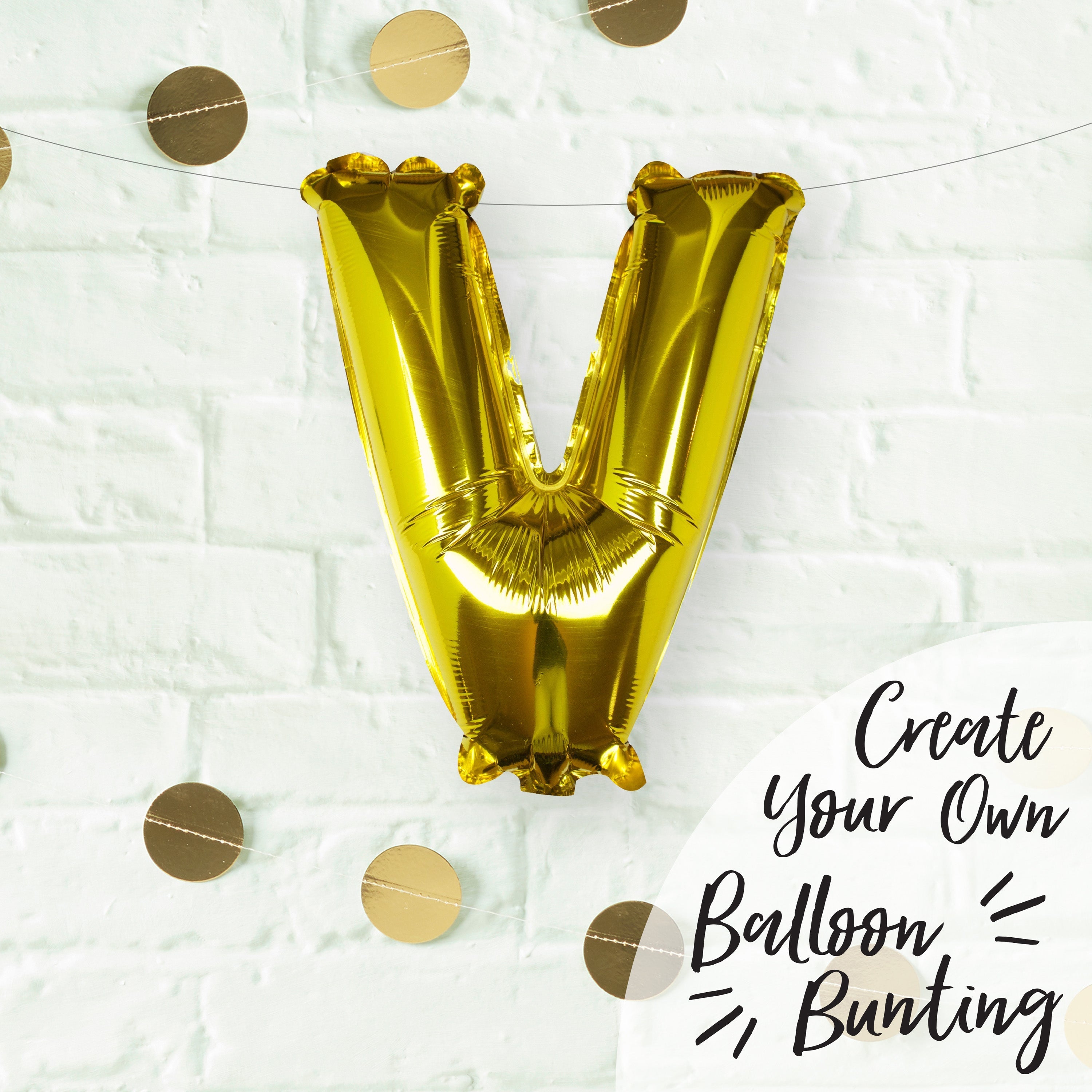 Gold Foil Letter Balloons- 5 Inner Pack