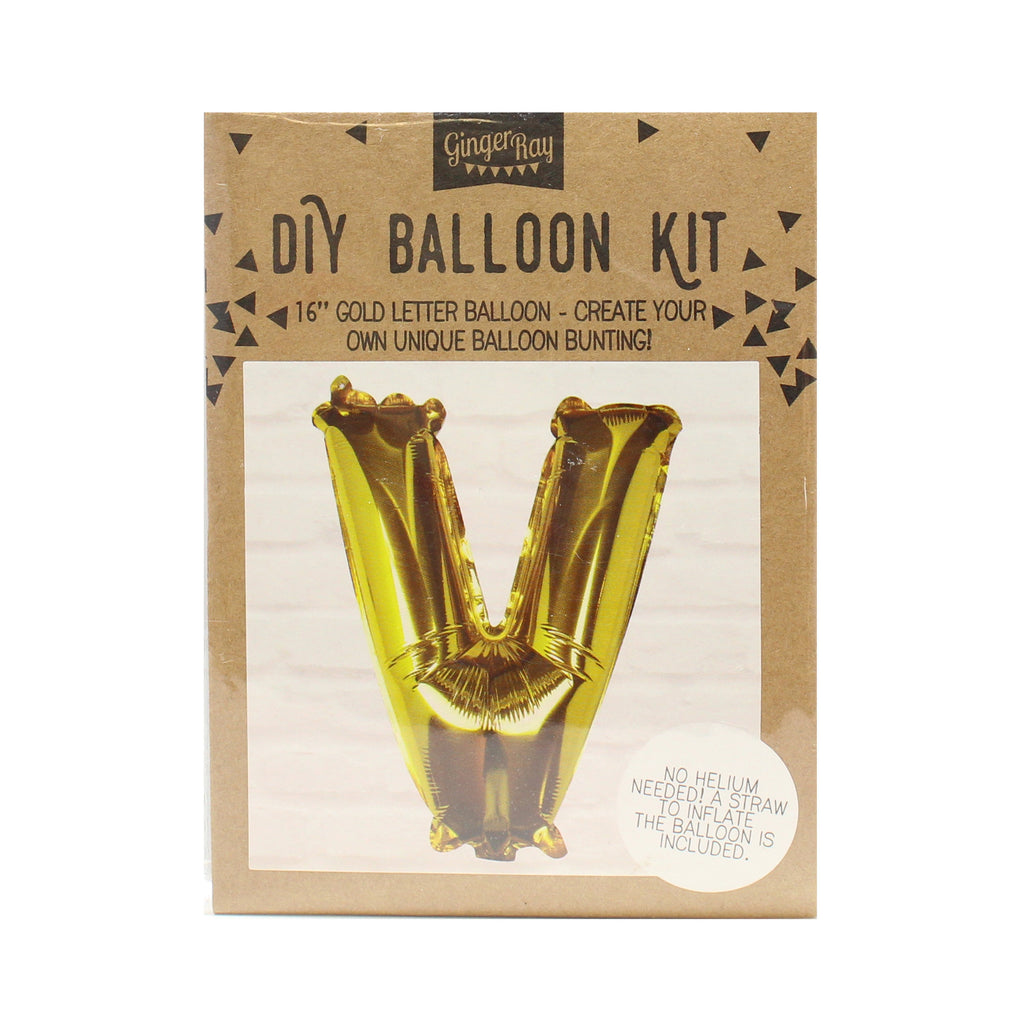 Goldfolien-Buchstabenballons – 5 Innenpackung