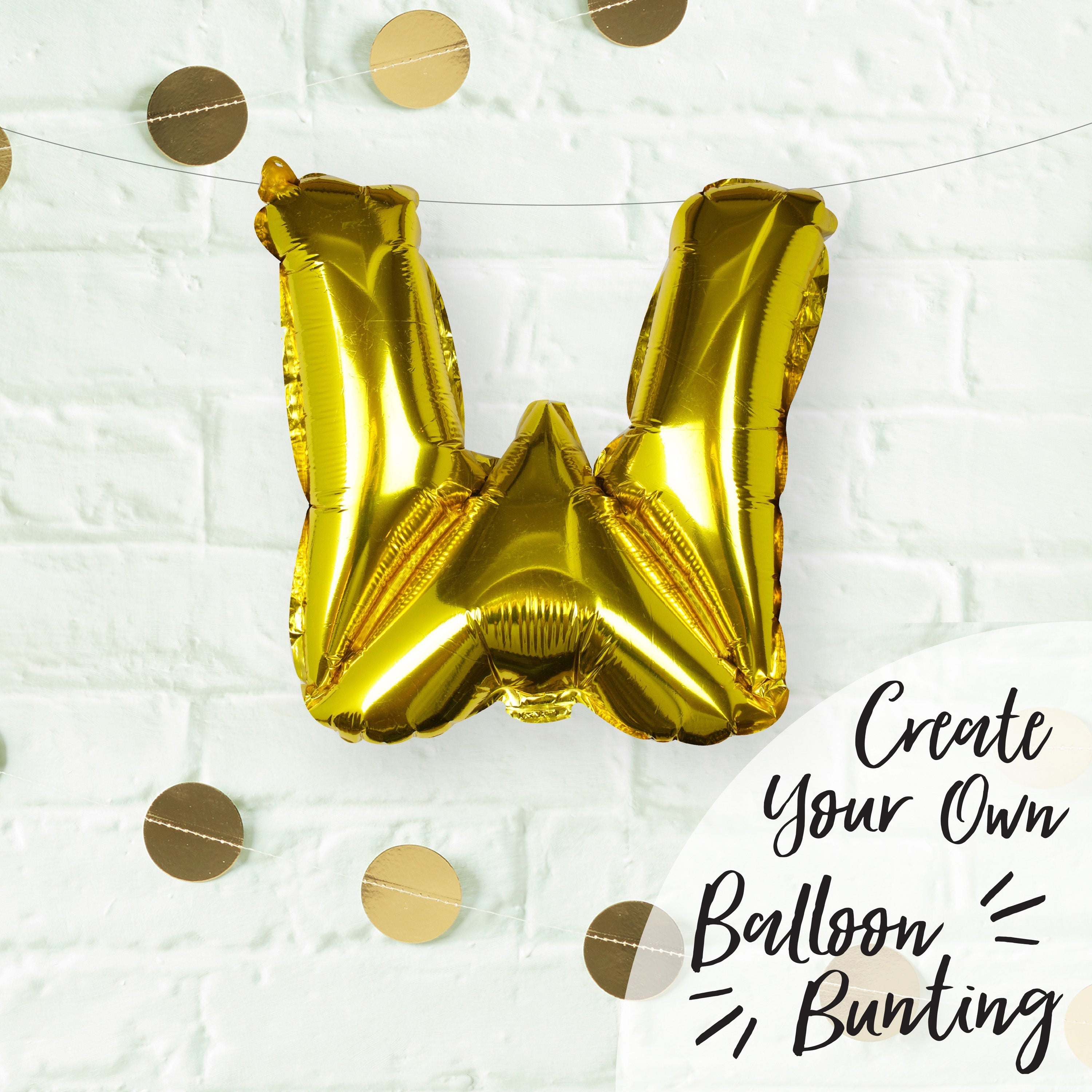 Gold Foil Letter Balloons- 5 Inner Pack