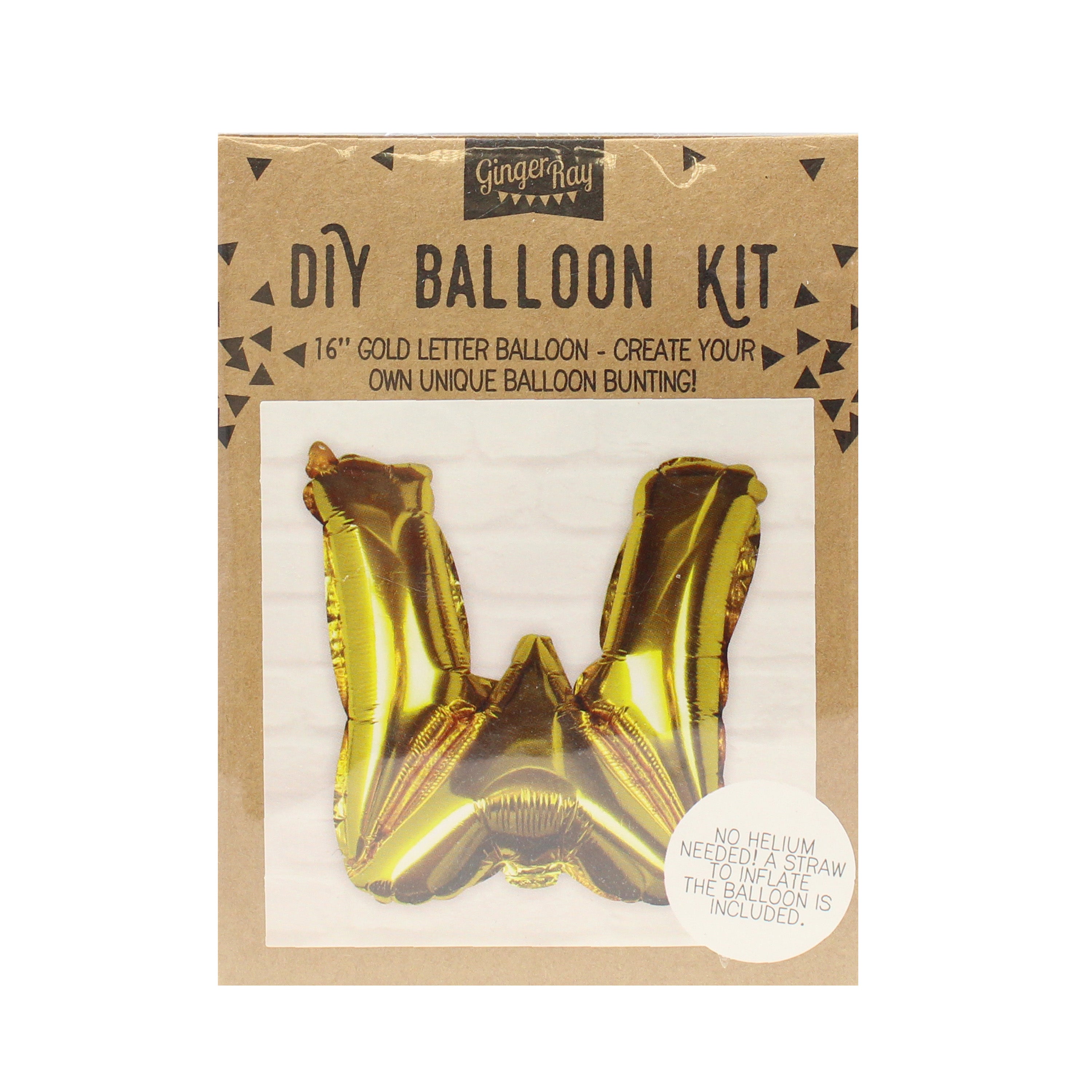 Goldfolien-Buchstabenballons – 5 Innenpackung