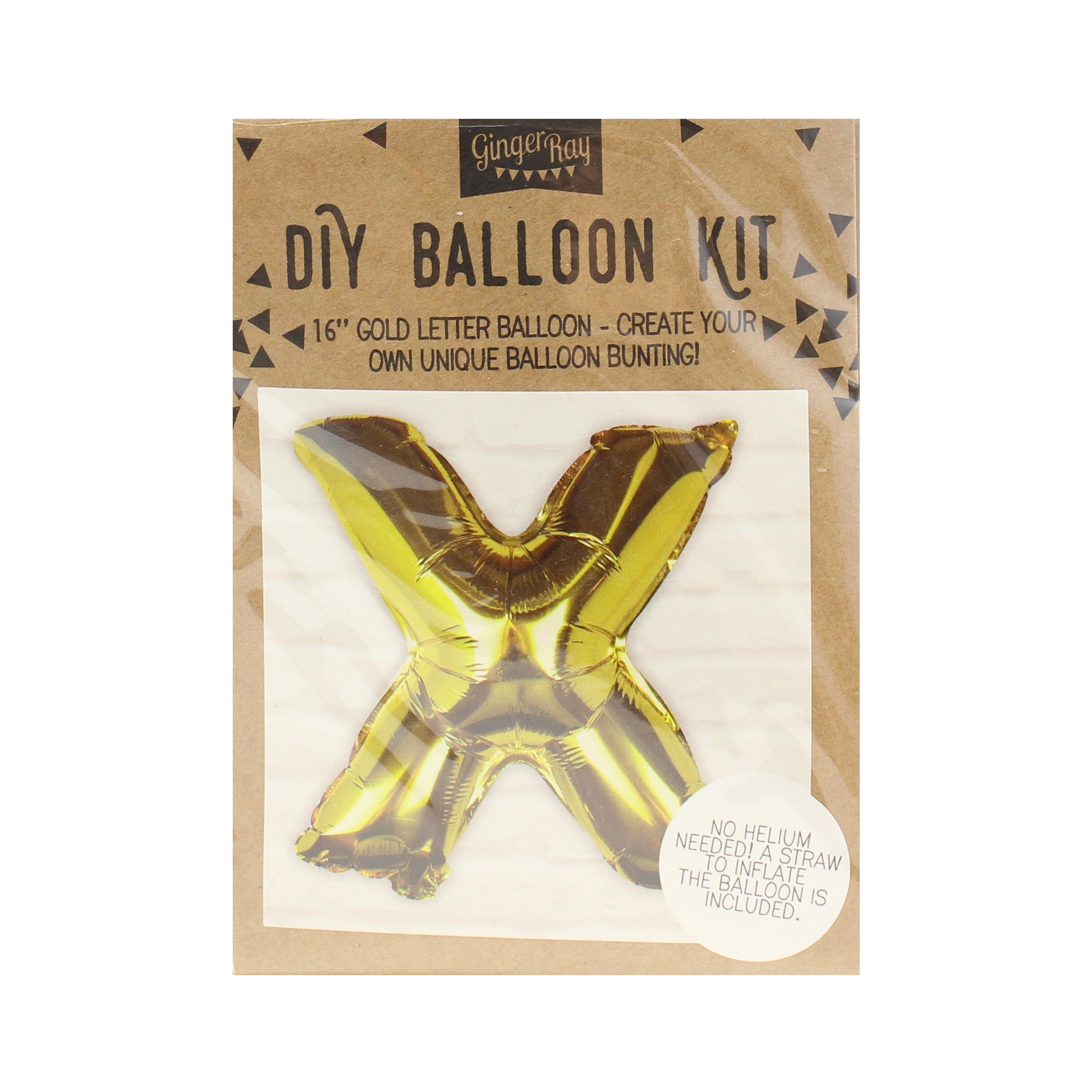 Goldfolien-Buchstabenballons – 5 Innenpackung