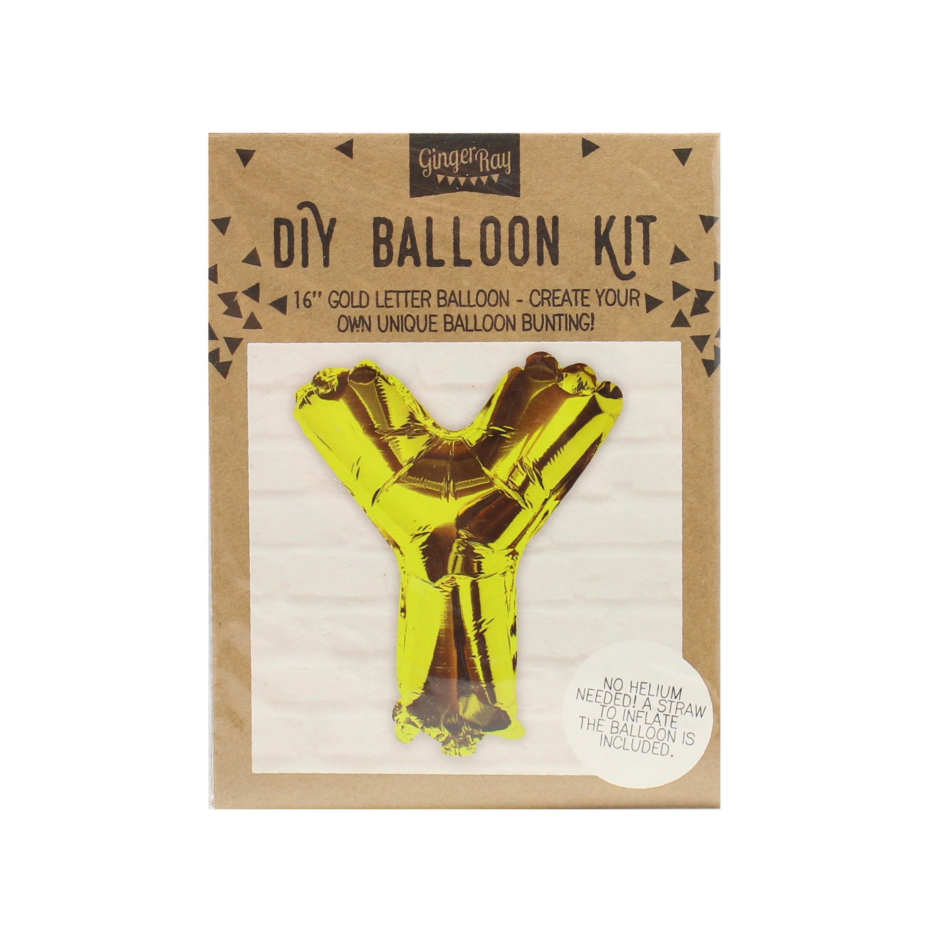 Goldfolien-Buchstabenballons – 5 Innenpackung