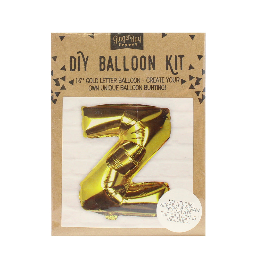 Goldfolien-Buchstabenballons – 5 Innenpackung