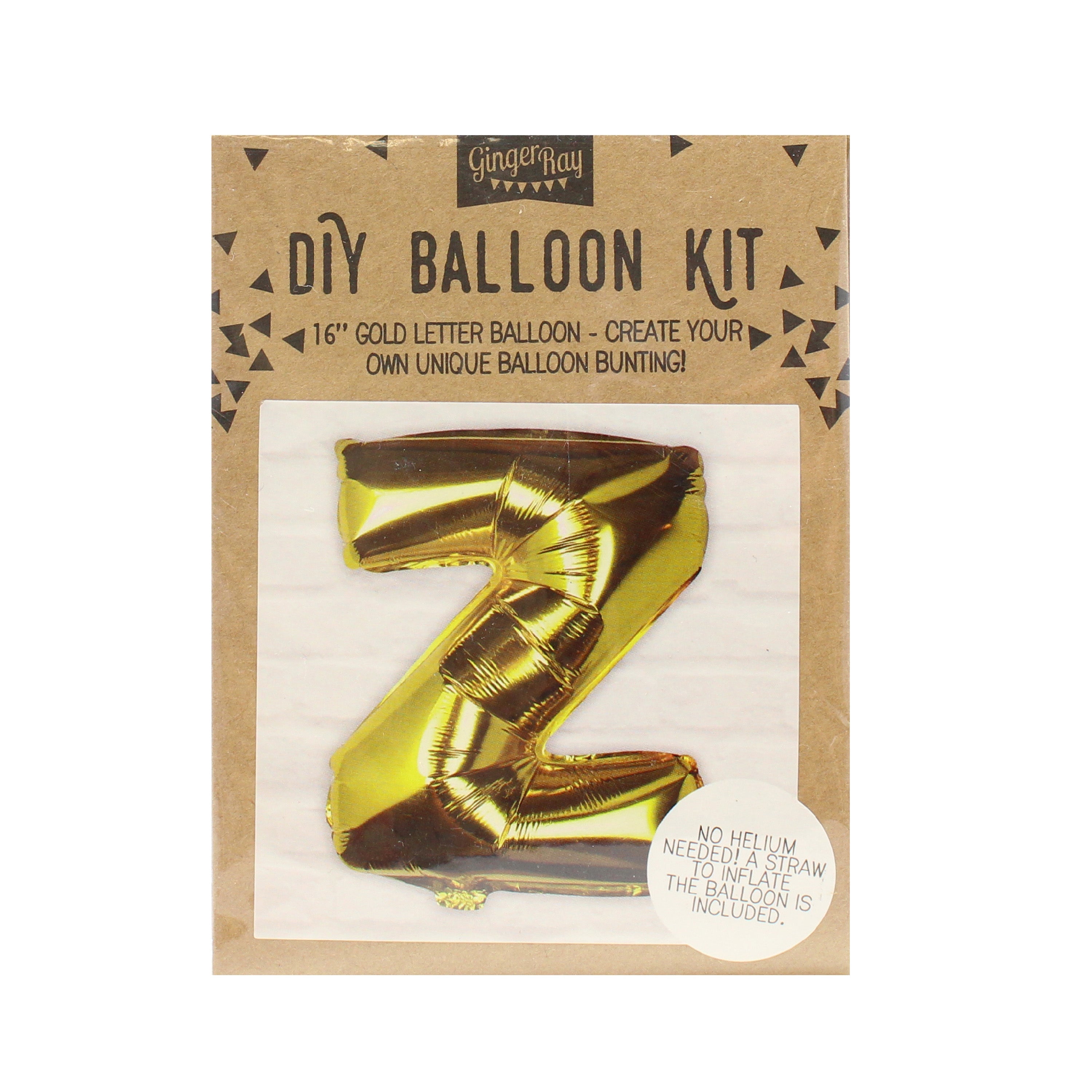 Goldfolien-Buchstabenballons – 5 Innenpackung