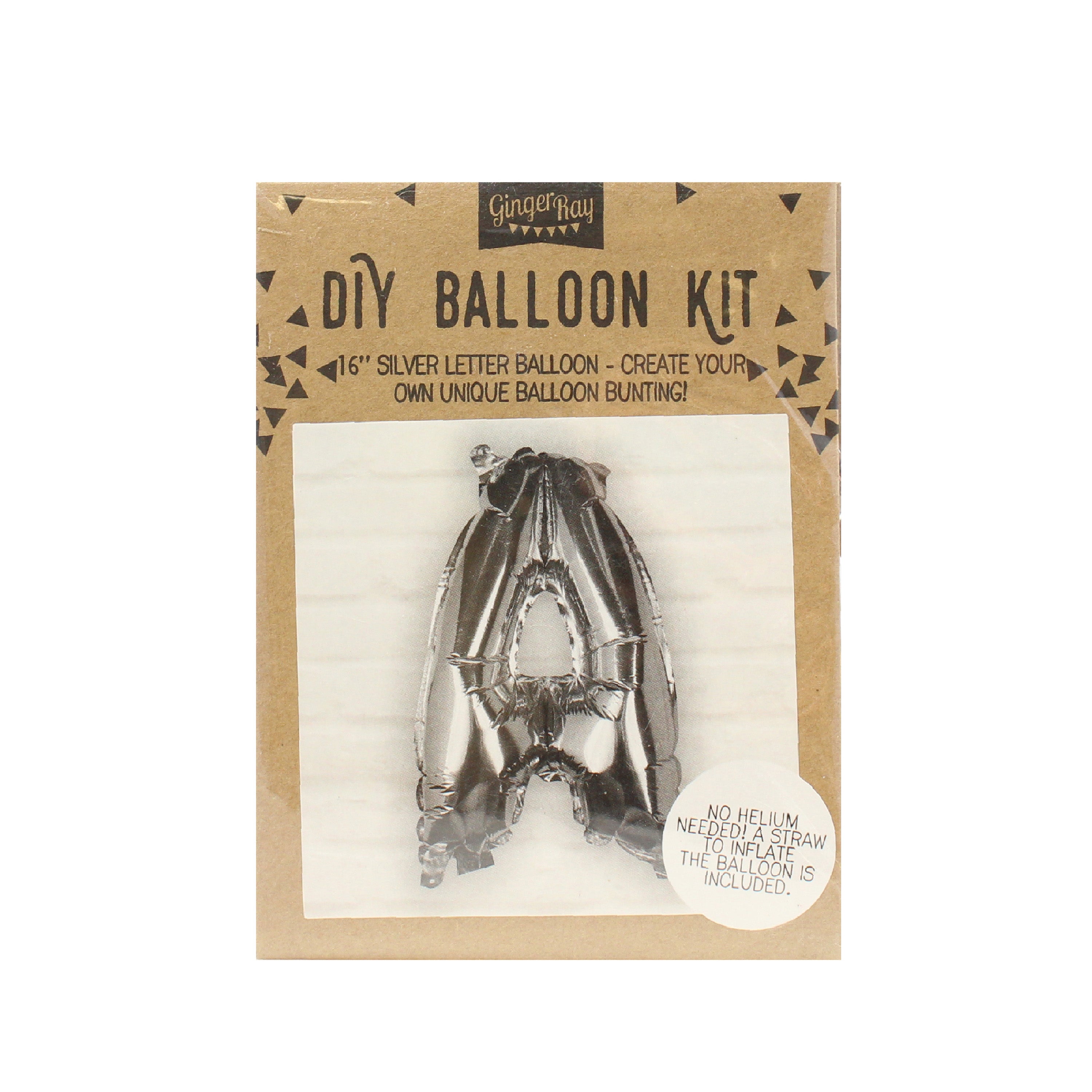 Silver Foil Letter Balloons- 5 Inner Pack