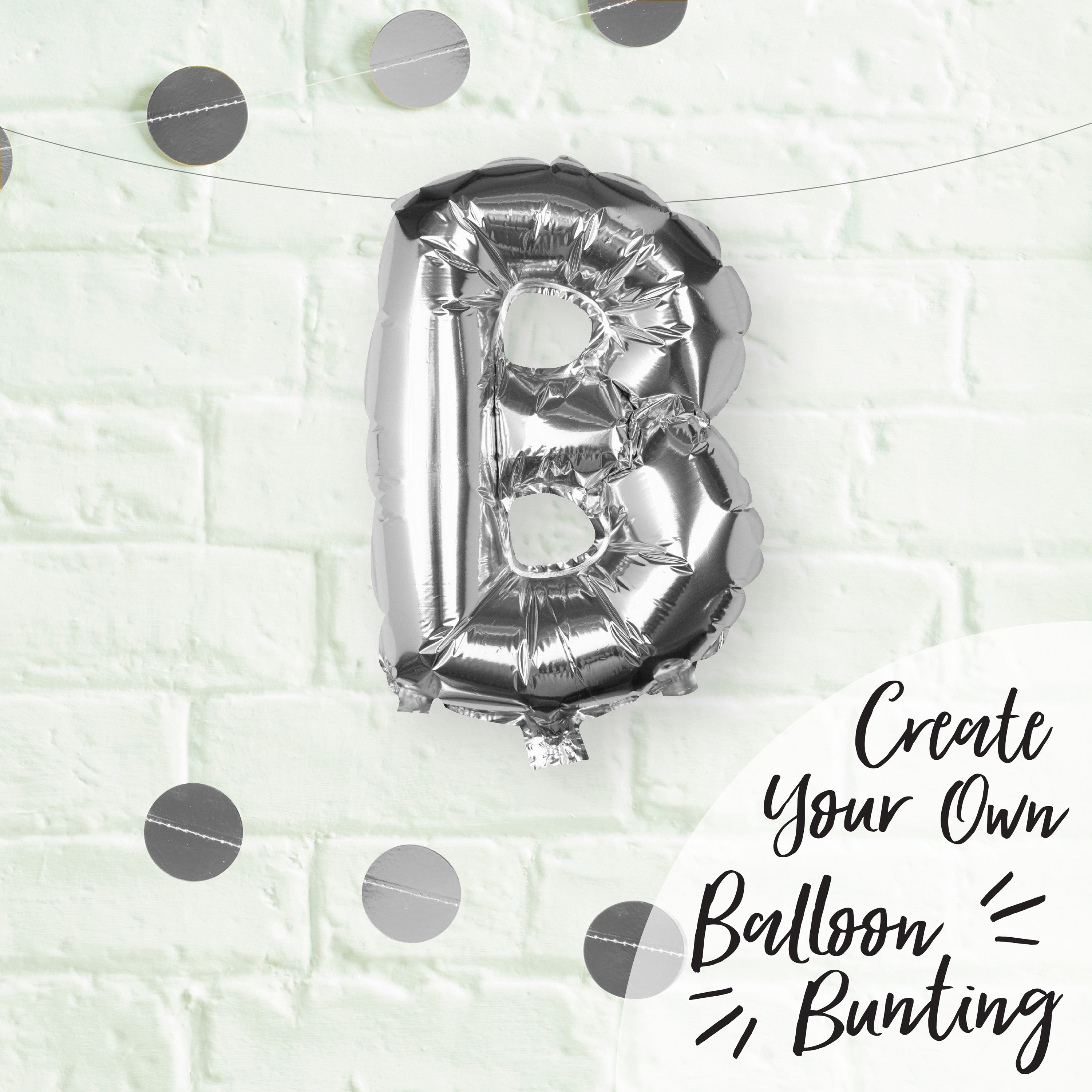 Silver Foil Letter Balloons- 5 Inner Pack