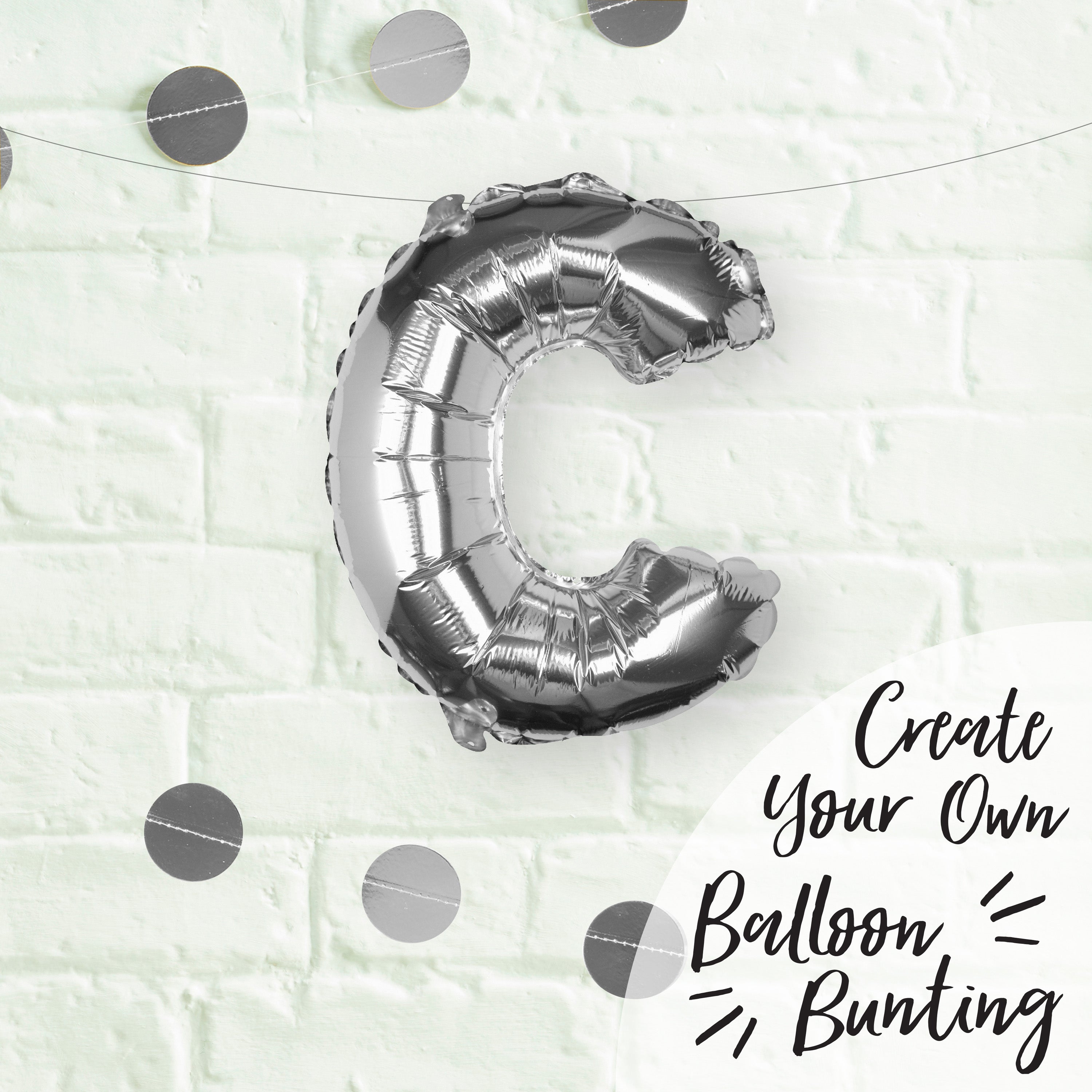 Silver Foil Letter Balloons- 5 Inner Pack