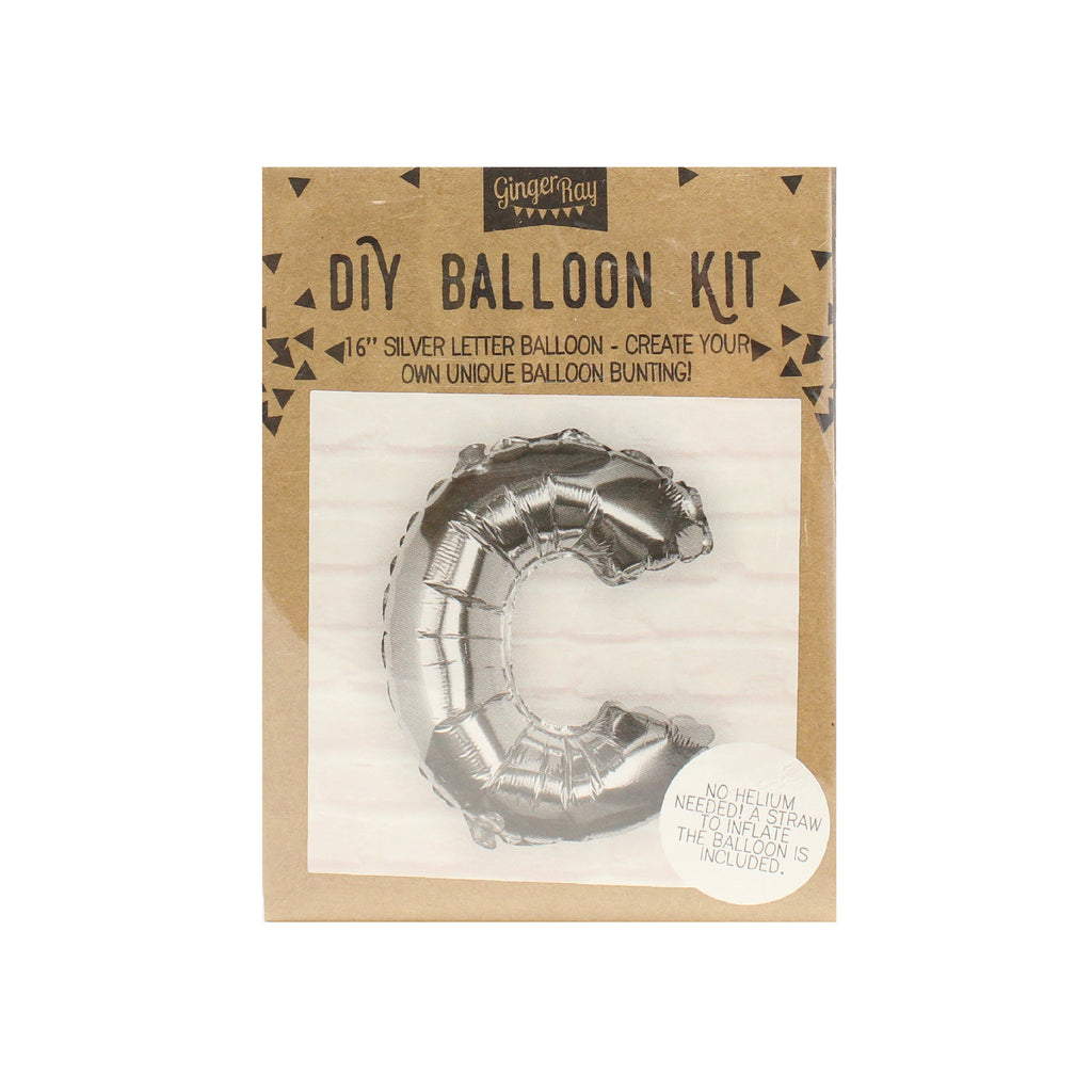 Silver Foil Letter Balloons- 5 Inner Pack