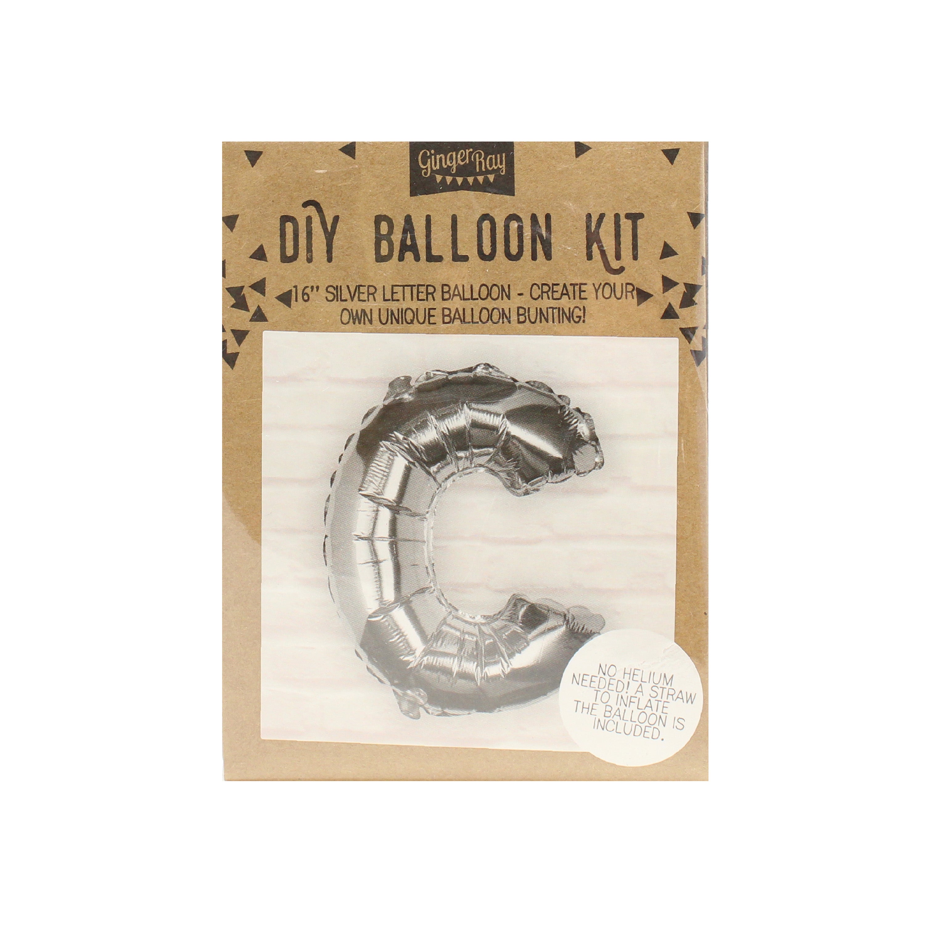 Silver Foil Letter Balloons- 5 Inner Pack