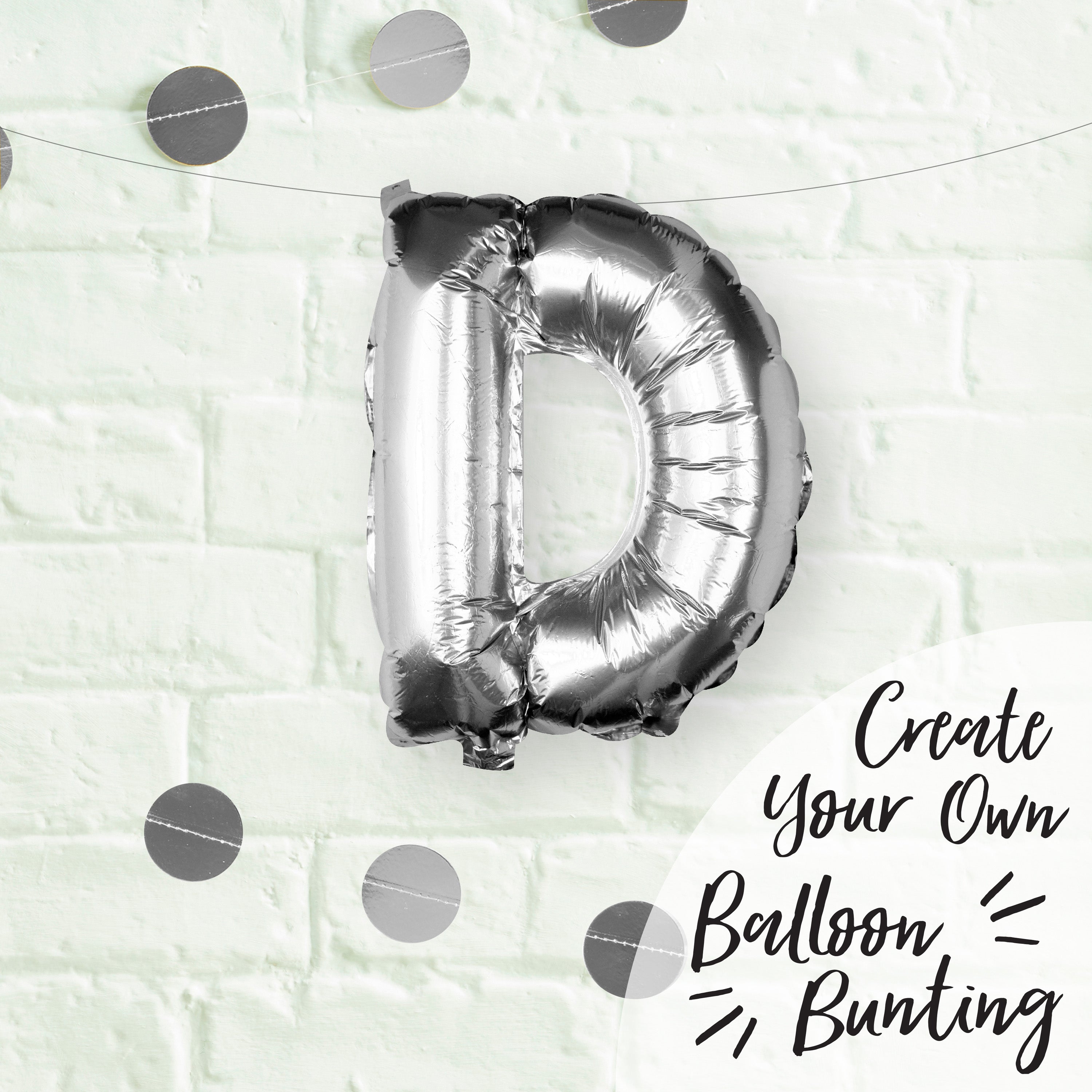 Silver Foil Letter Balloons- 5 Inner Pack