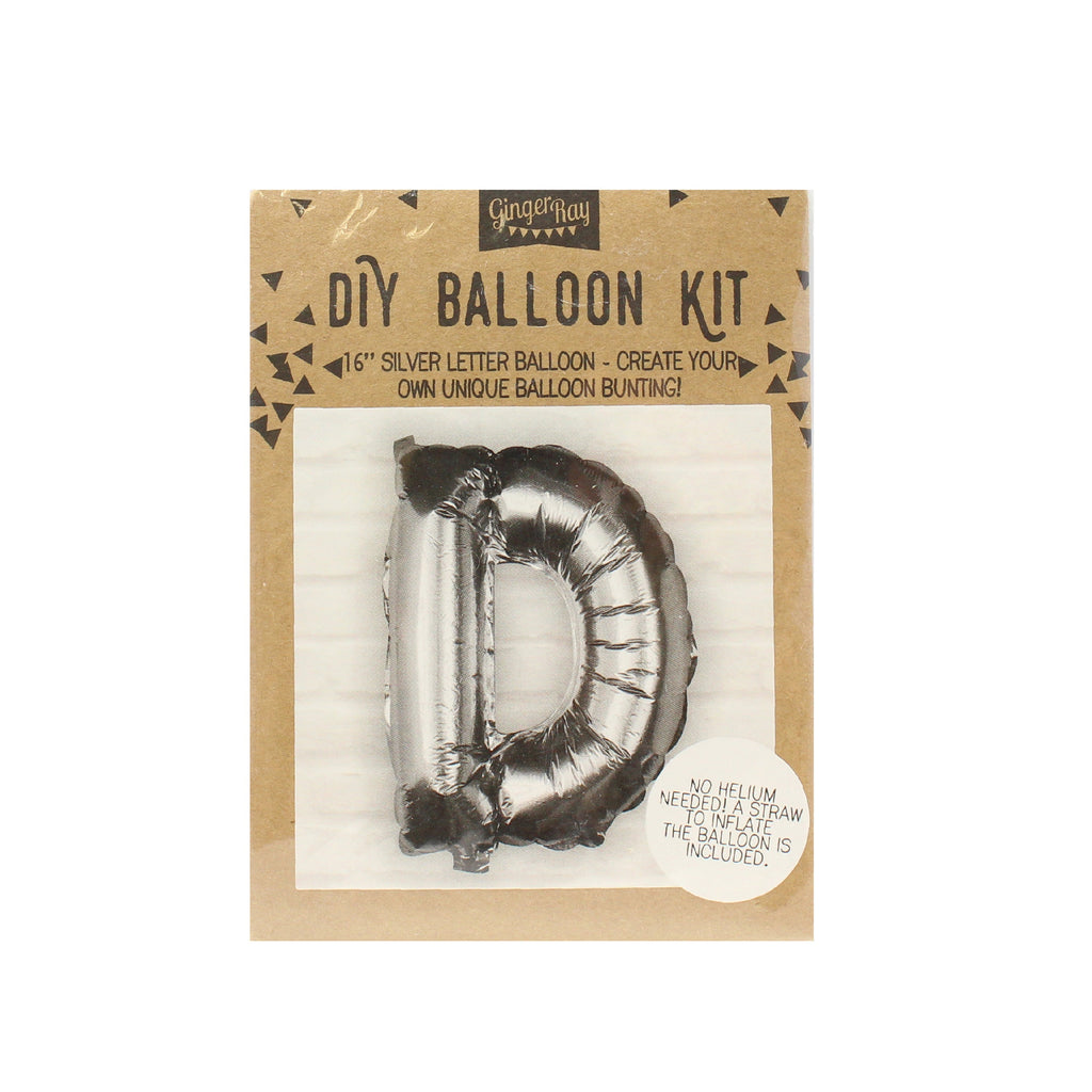 Silver Foil Letter Balloons- 5 Inner Pack
