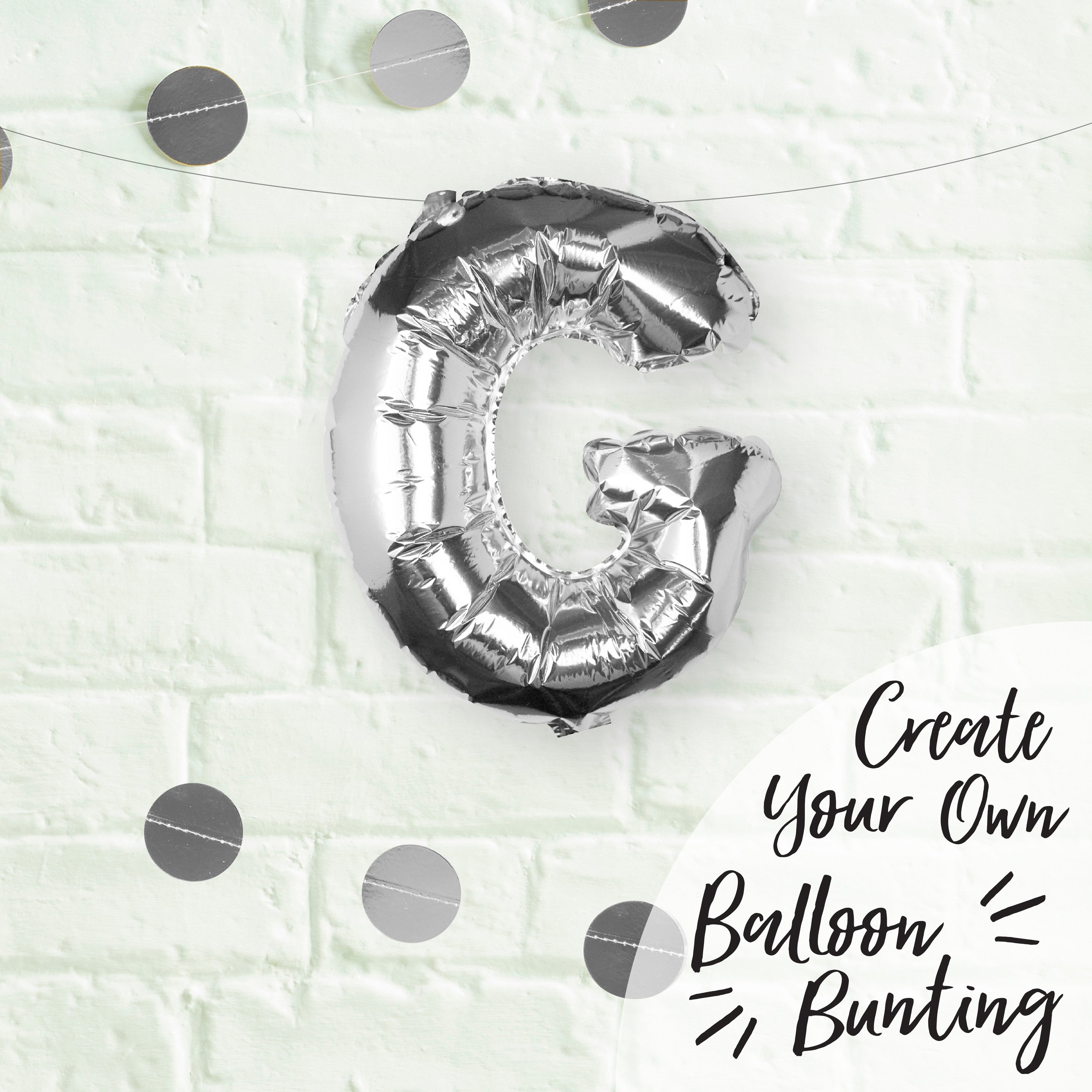 Silver Foil Letter Balloons- 5 Inner Pack