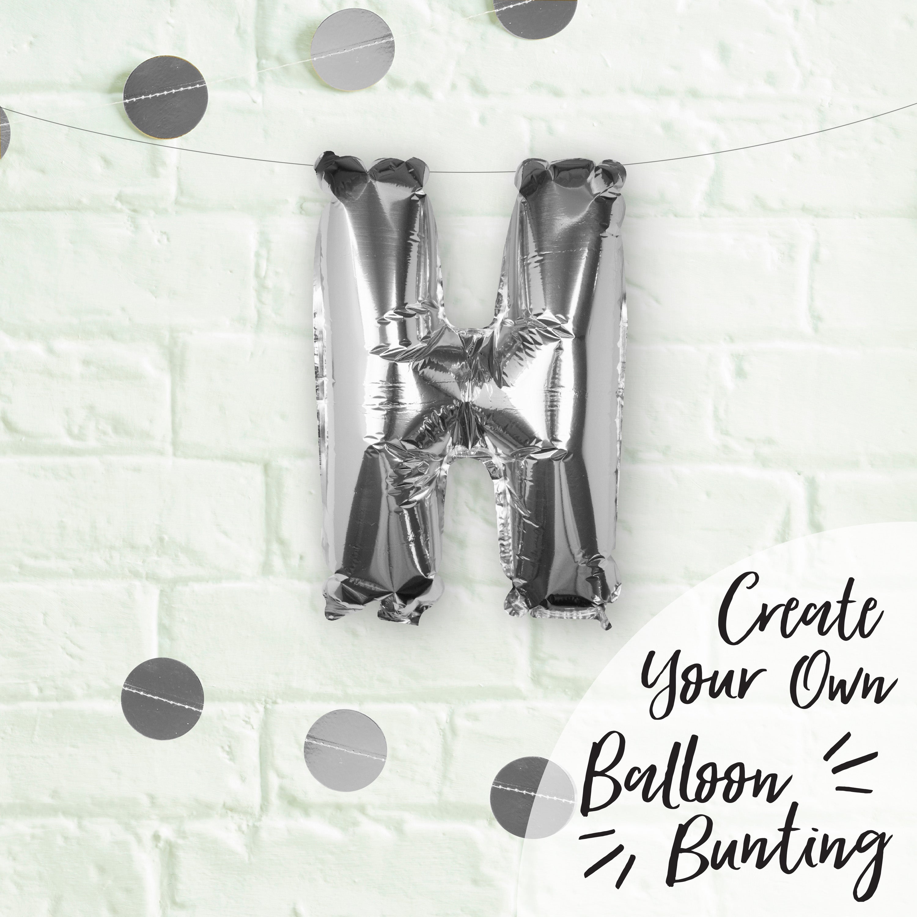 Silver Foil Letter Balloons- 5 Inner Pack