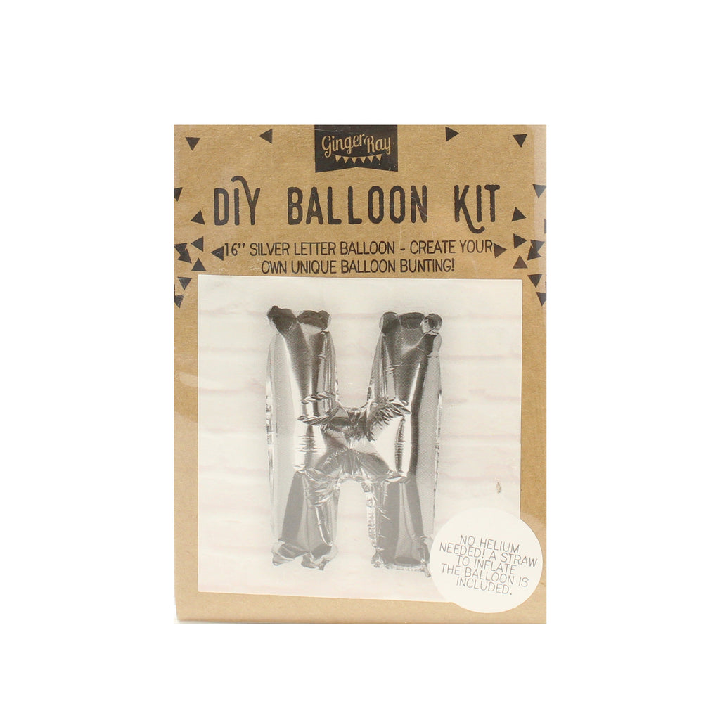 Silver Foil Letter Balloons- 5 Inner Pack