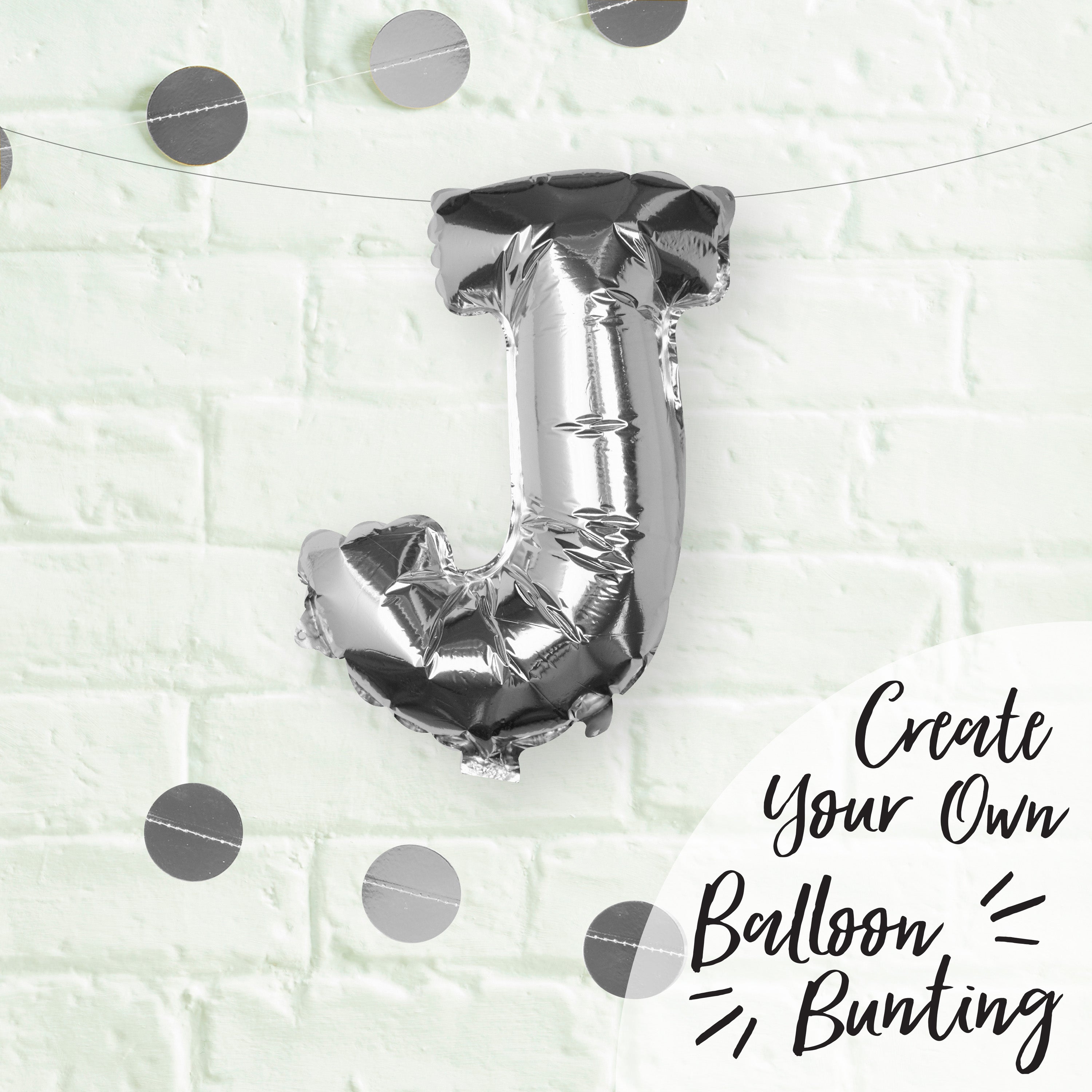 Silver Foil Letter Balloons- 5 Inner Pack
