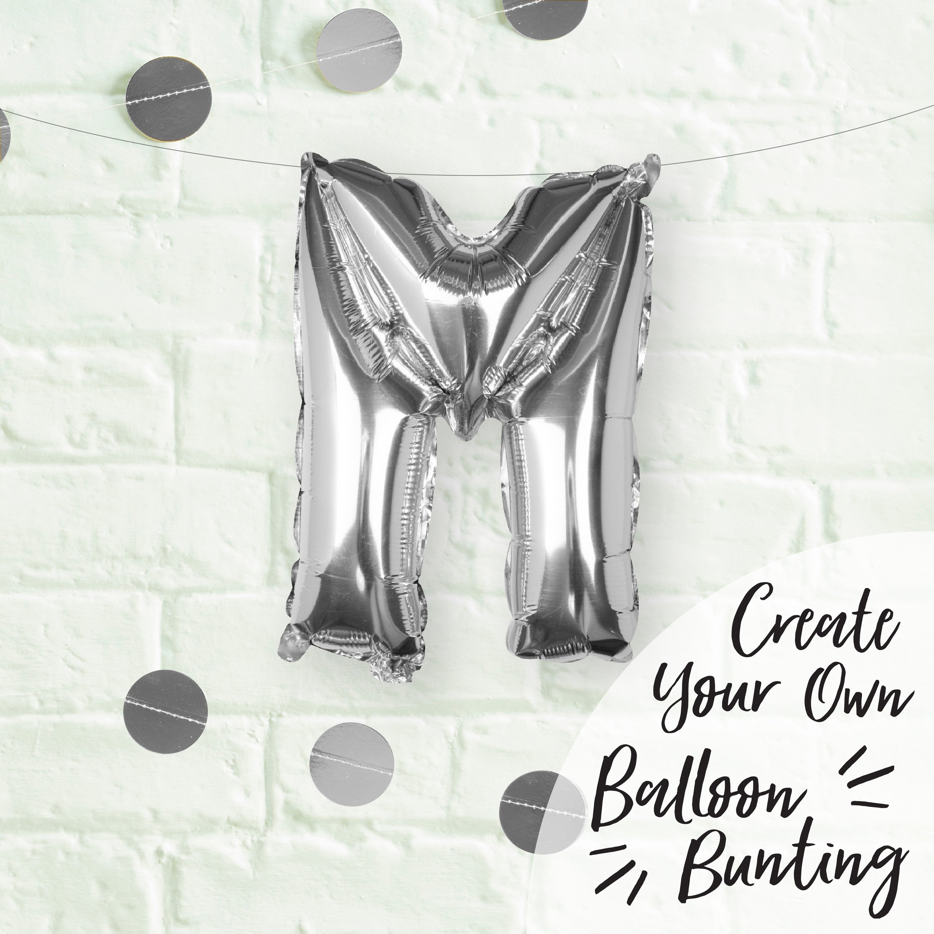 Silver Foil Letter Balloons- 5 Inner Pack