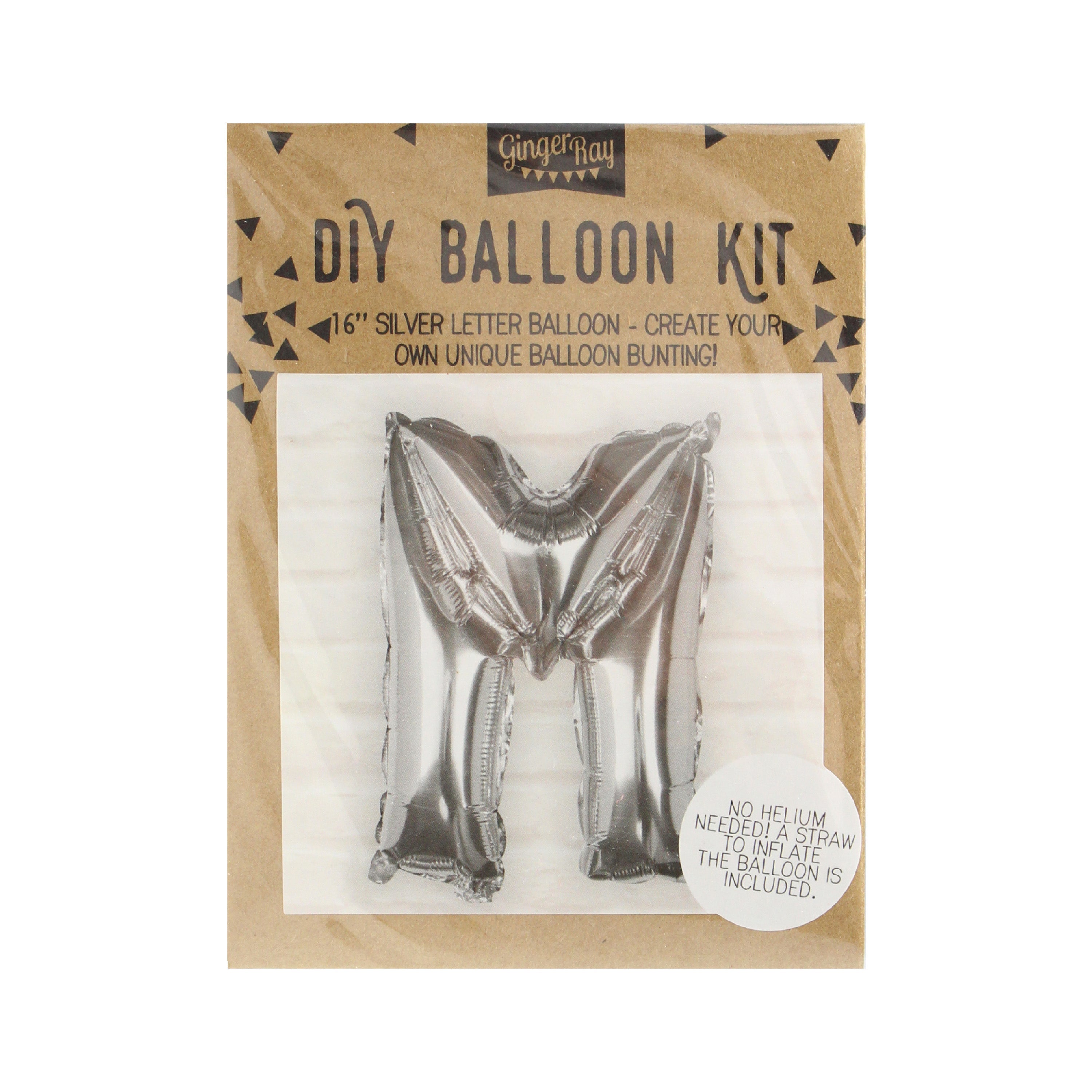 Silver Foil Letter Balloons- 5 Inner Pack