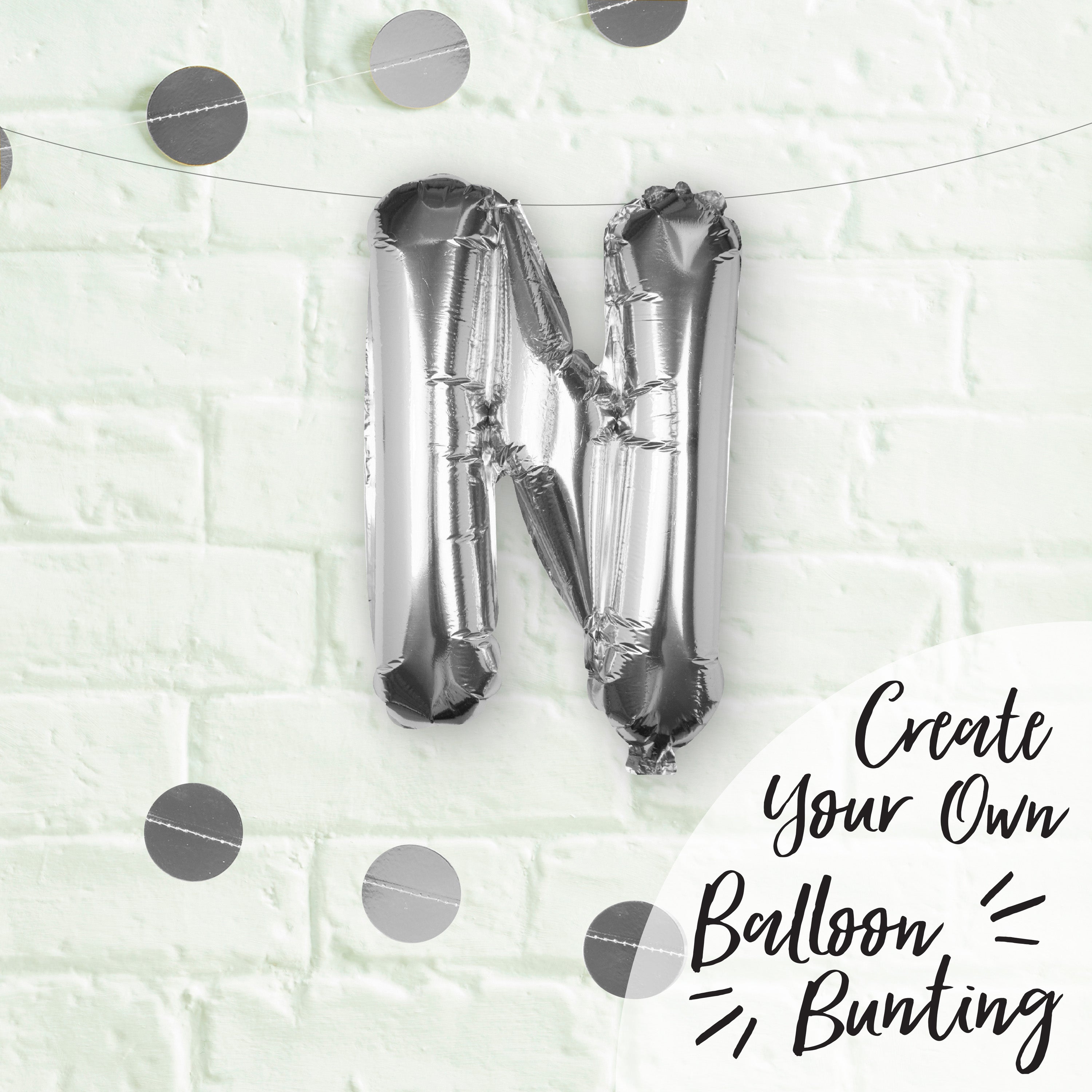 Silver Foil Letter Balloons- 5 Inner Pack