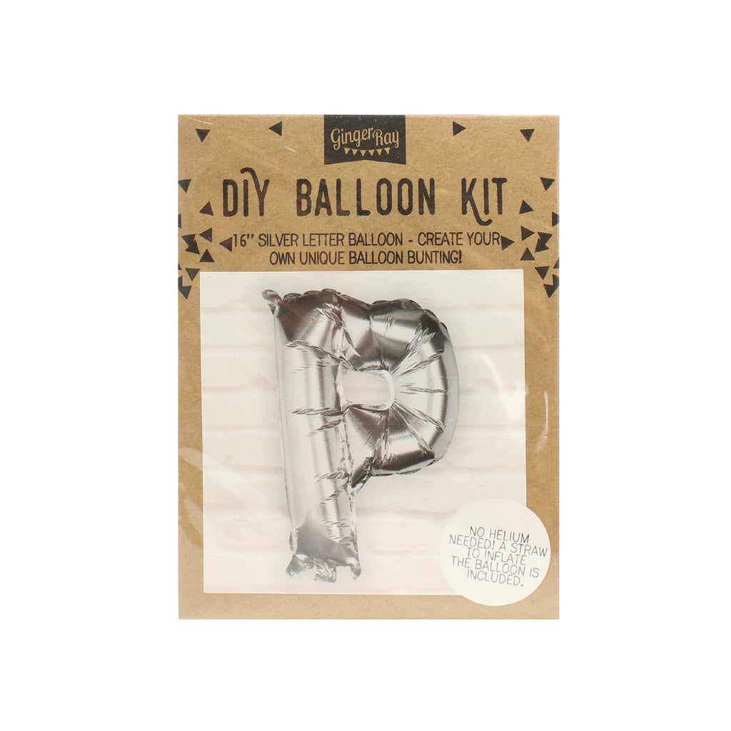 Silver Foil Letter Balloons- 5 Inner Pack