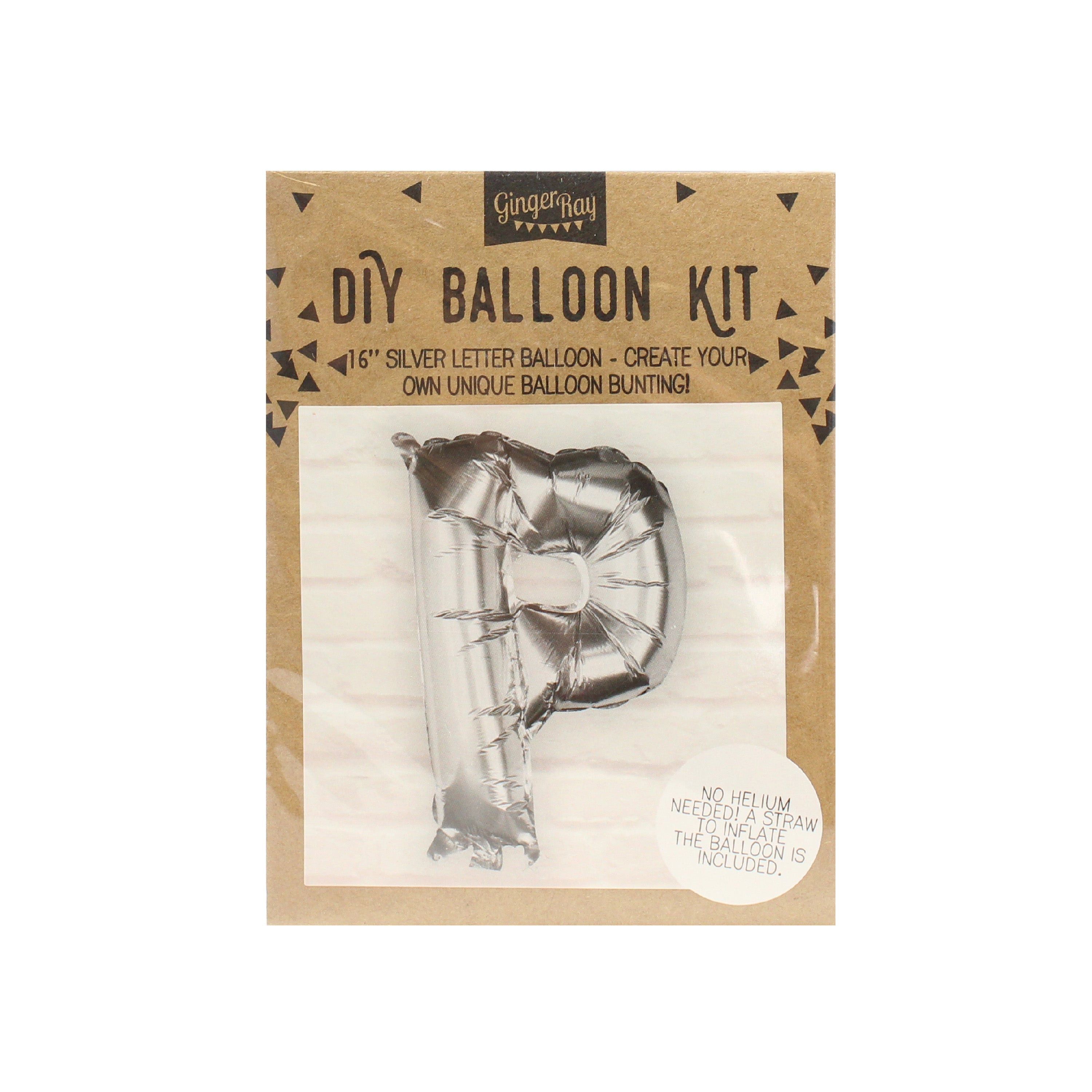 Silver Foil Letter Balloons- 5 Inner Pack