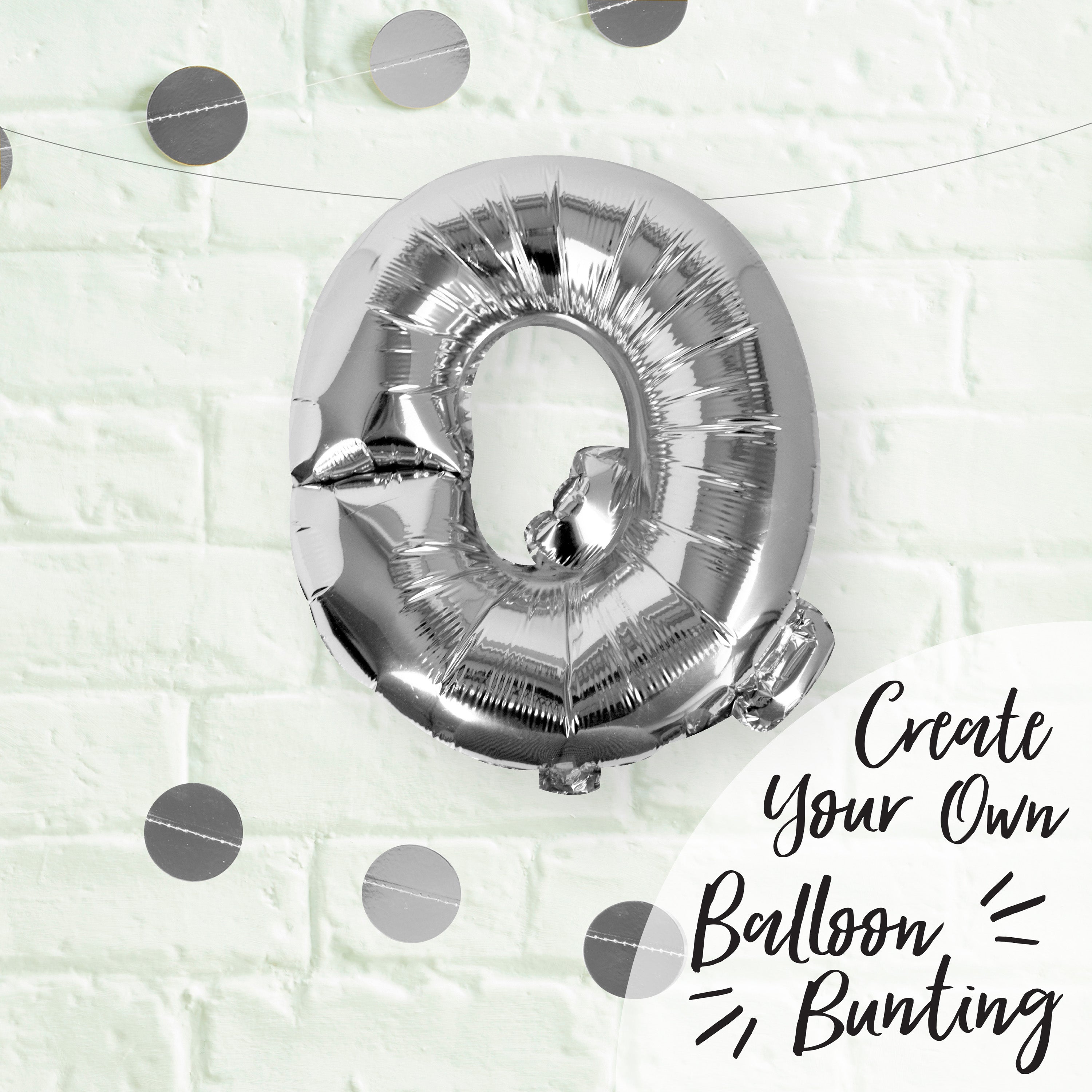 Silver Foil Letter Balloons- 5 Inner Pack