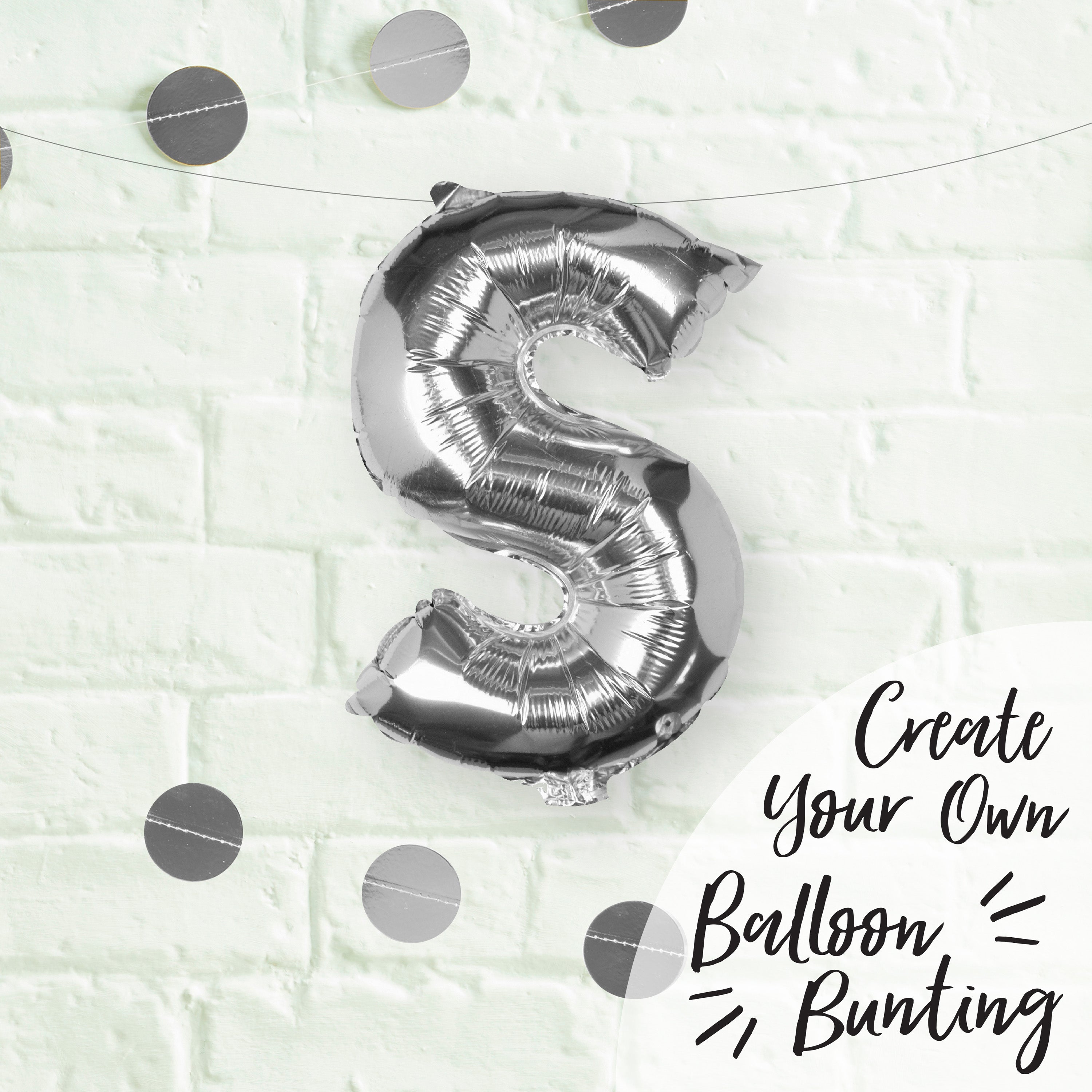 Silver Foil Letter Balloons- 5 Inner Pack