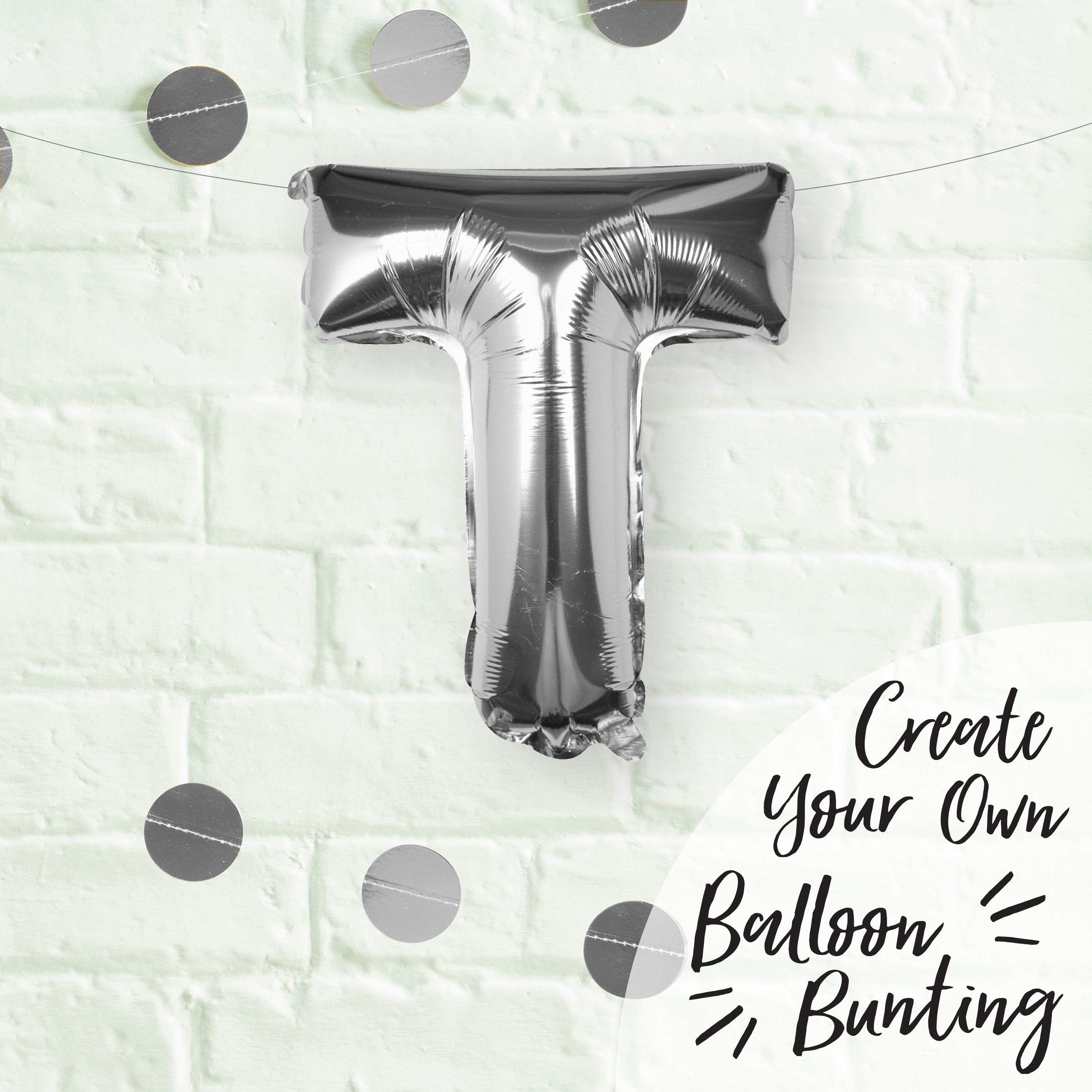 Silver Foil Letter Balloons- 5 Inner Pack