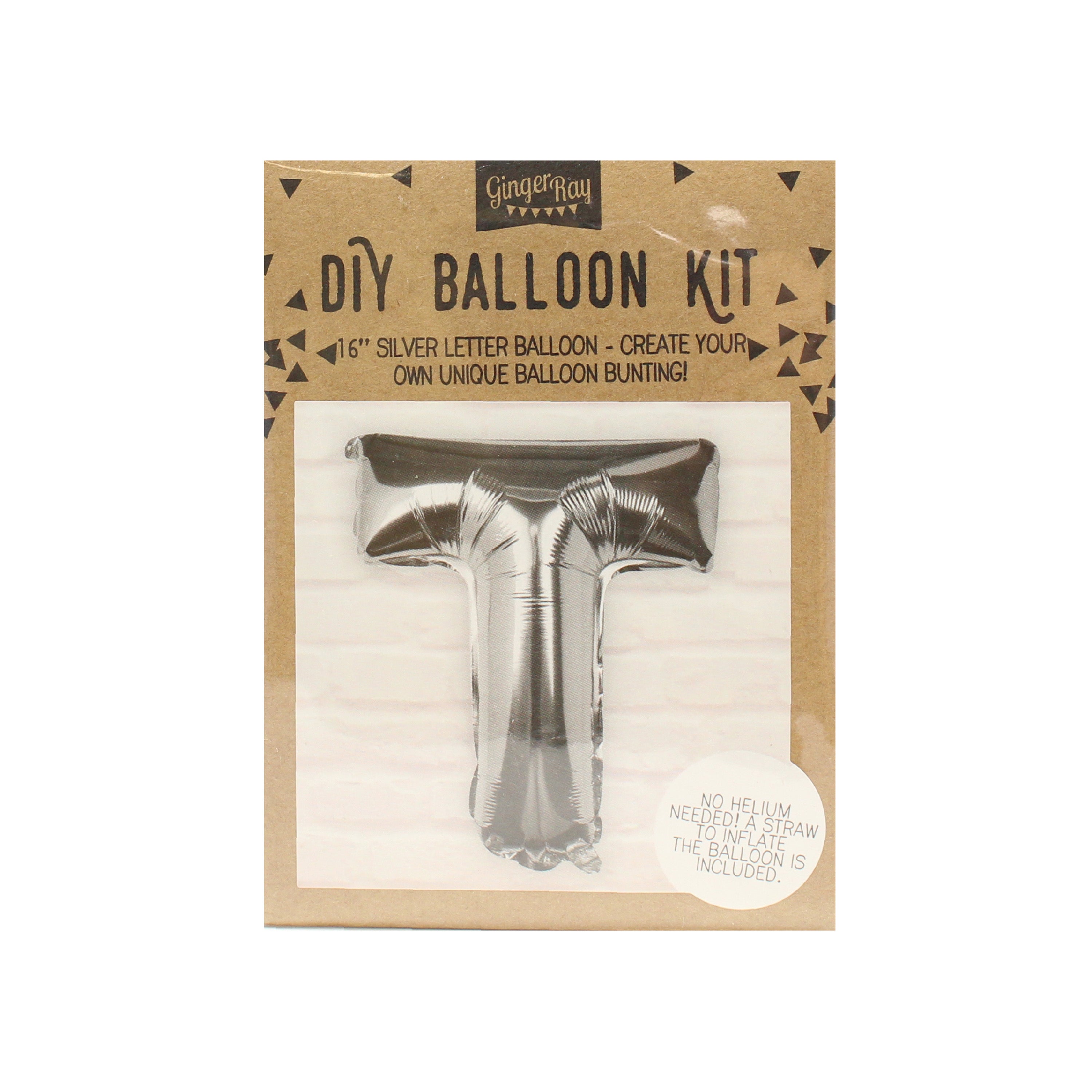 Silver Foil Letter Balloons- 5 Inner Pack