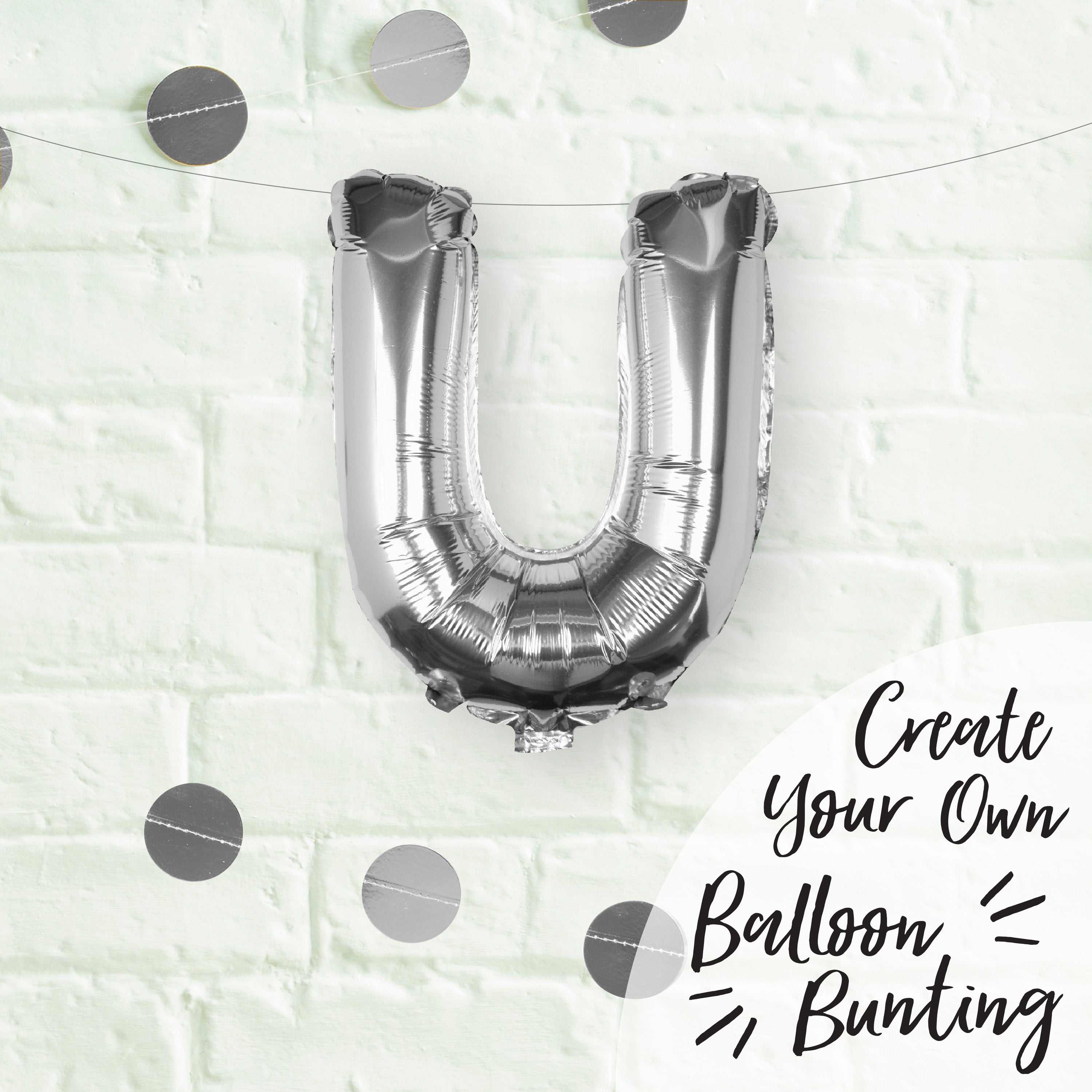 Silver Foil Letter Balloons- 5 Inner Pack