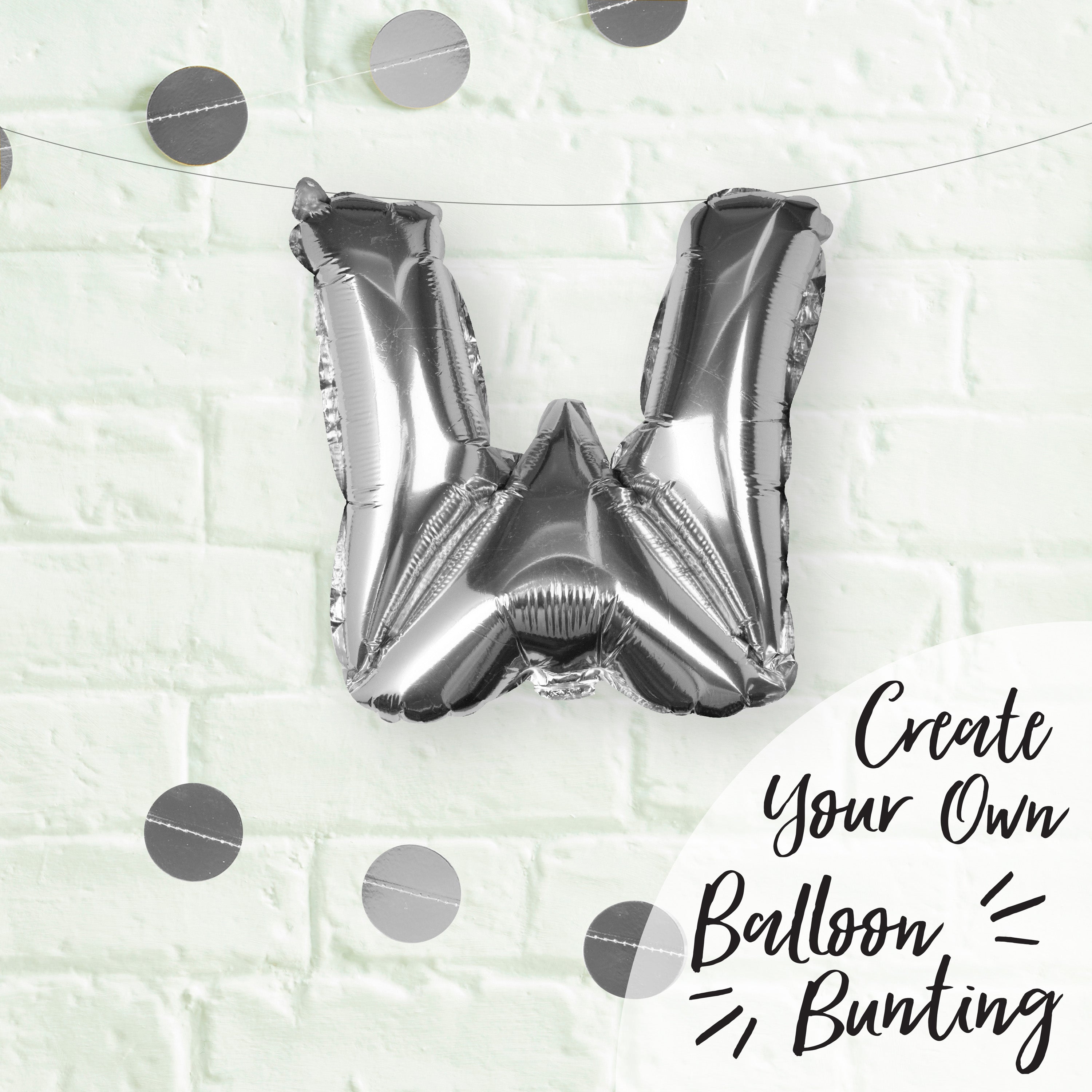 Silver Foil Letter Balloons- 5 Inner Pack