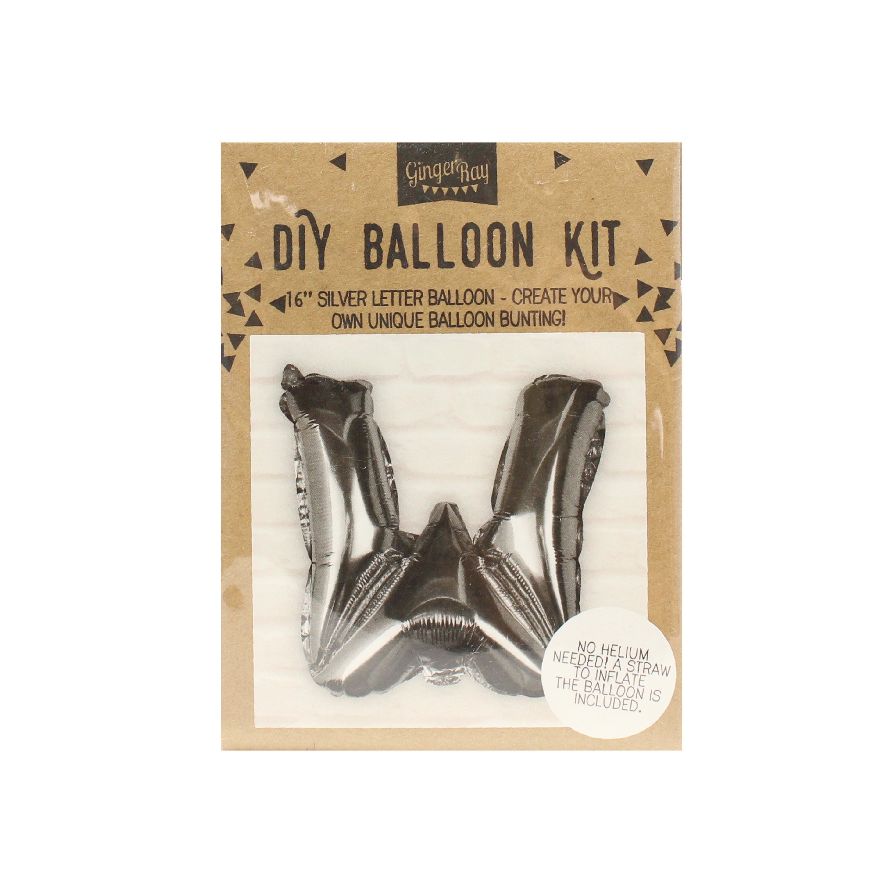 Silver Foil Letter Balloons- 5 Inner Pack