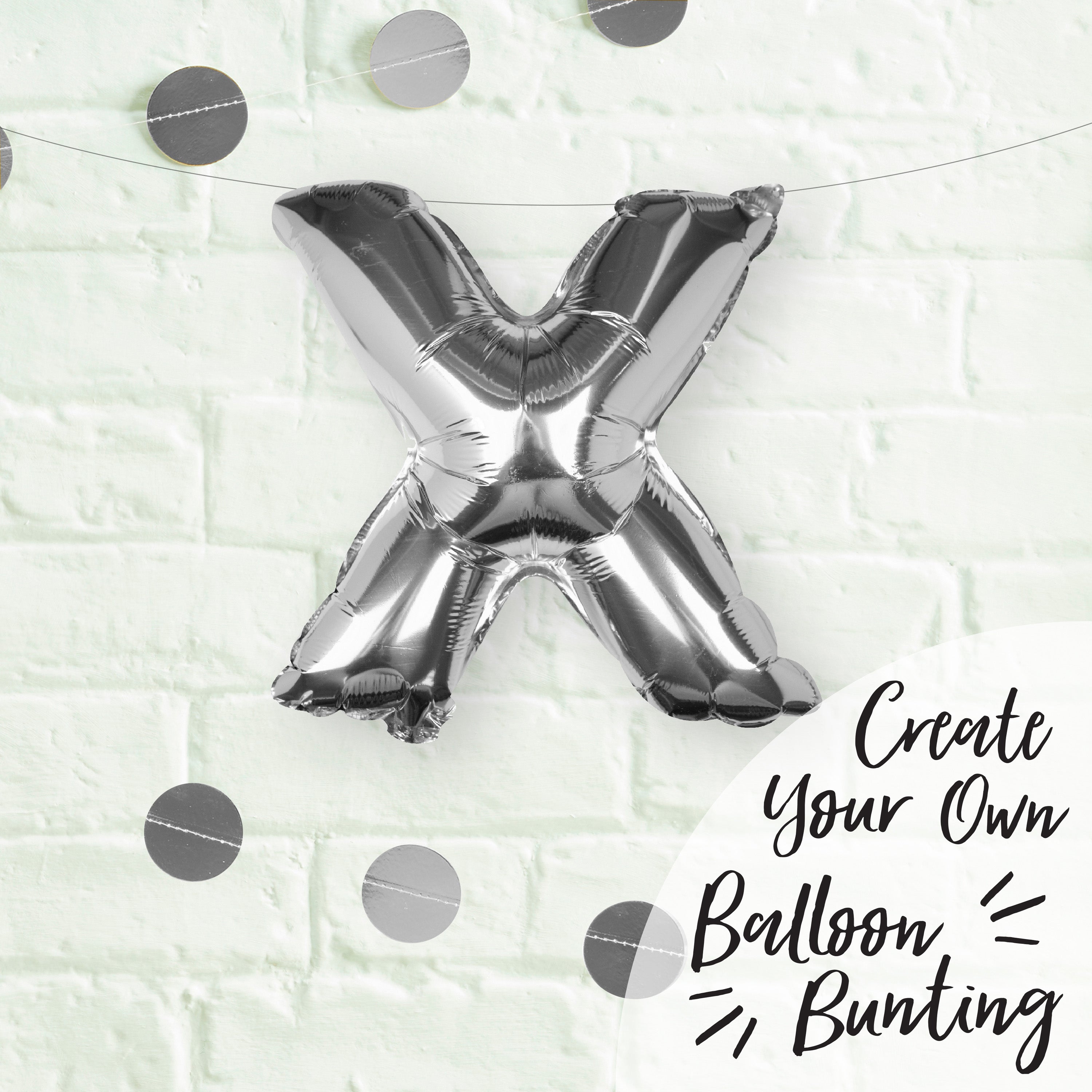 Silver Foil Letter Balloons- 5 Inner Pack