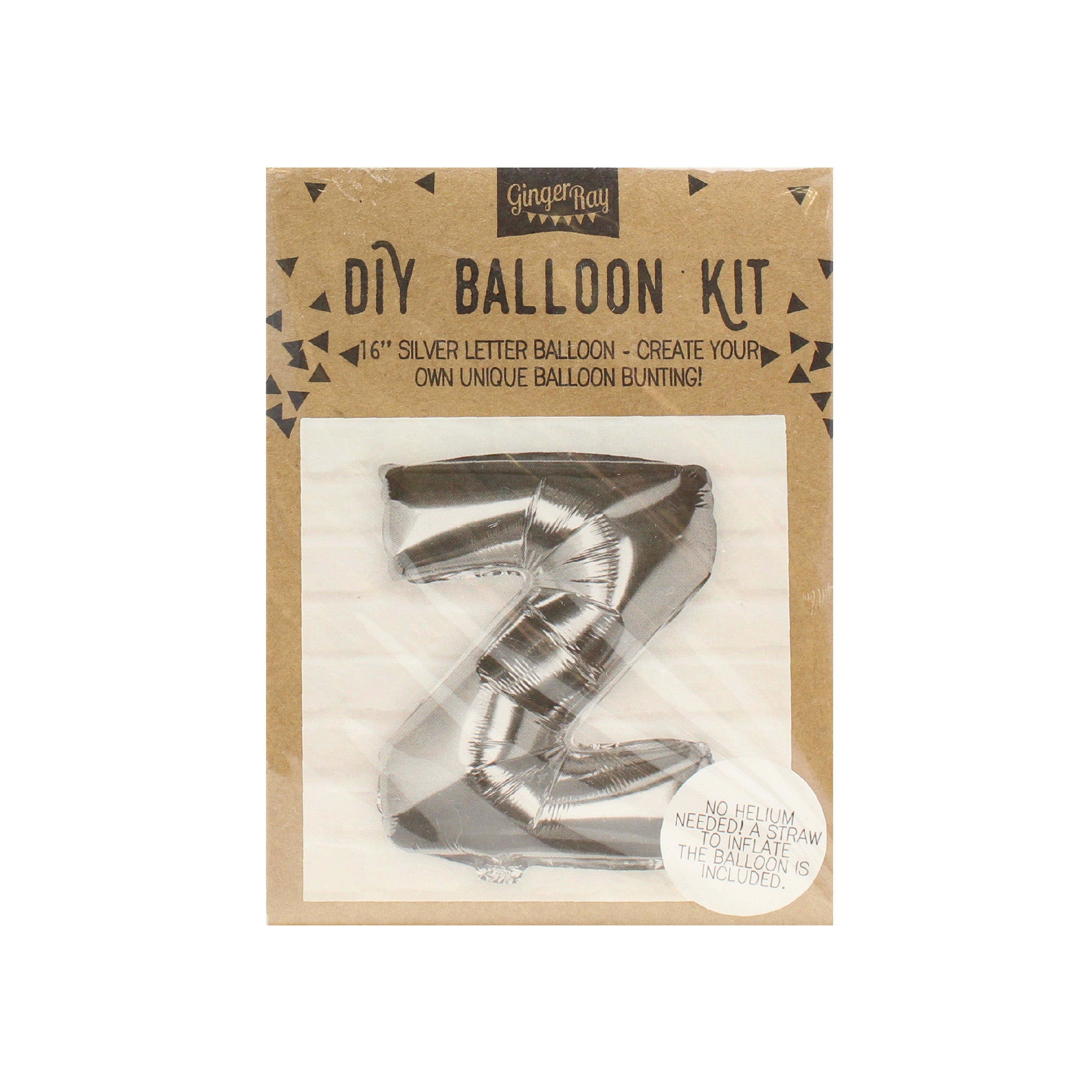 Silver Foil Letter Balloons- 5 Inner Pack