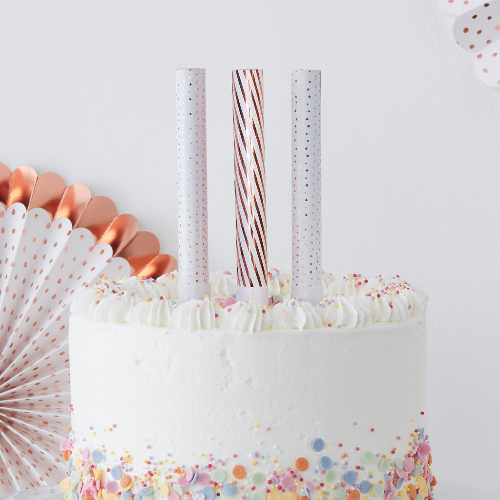 Rose Gold Cake Fountain Candles- 10 Inner Pack