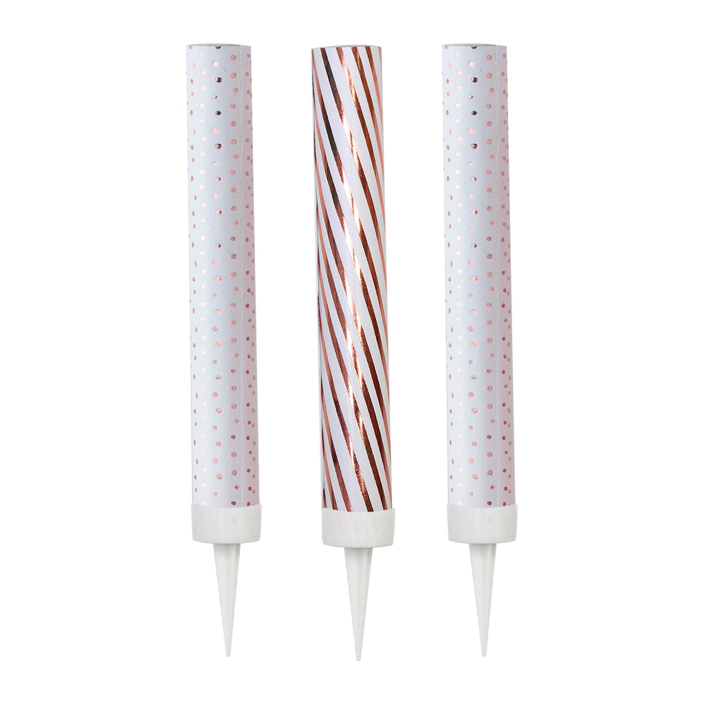 Rose Gold Cake Fountain Candles- 10 Inner Pack