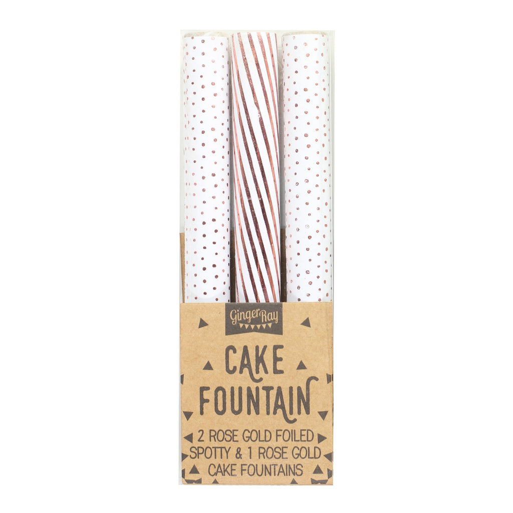 Rose Gold Cake Fountain Candles- 10 Inner Pack