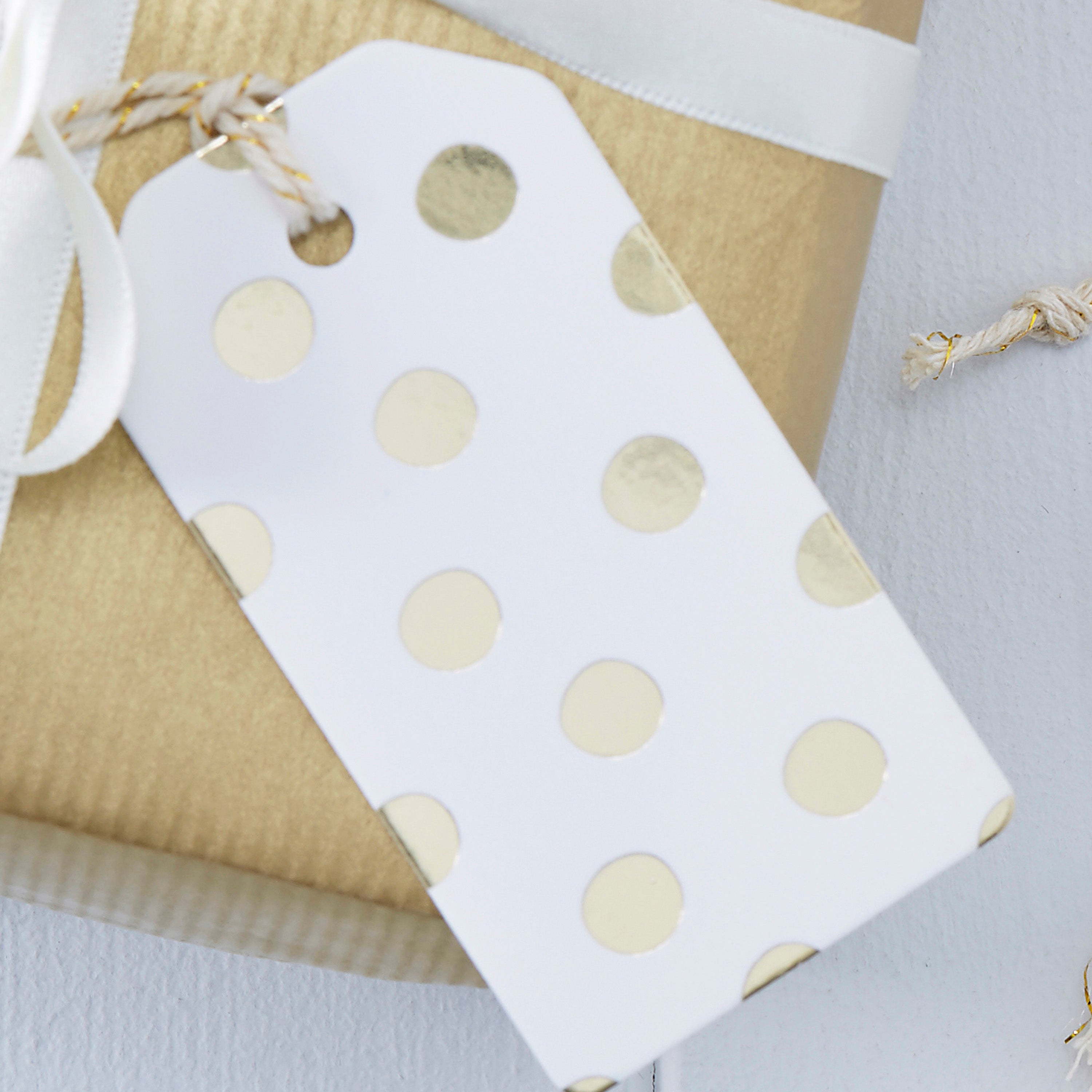 Foiled Gold Polka Dot Luggage Tags - Pick and Mix