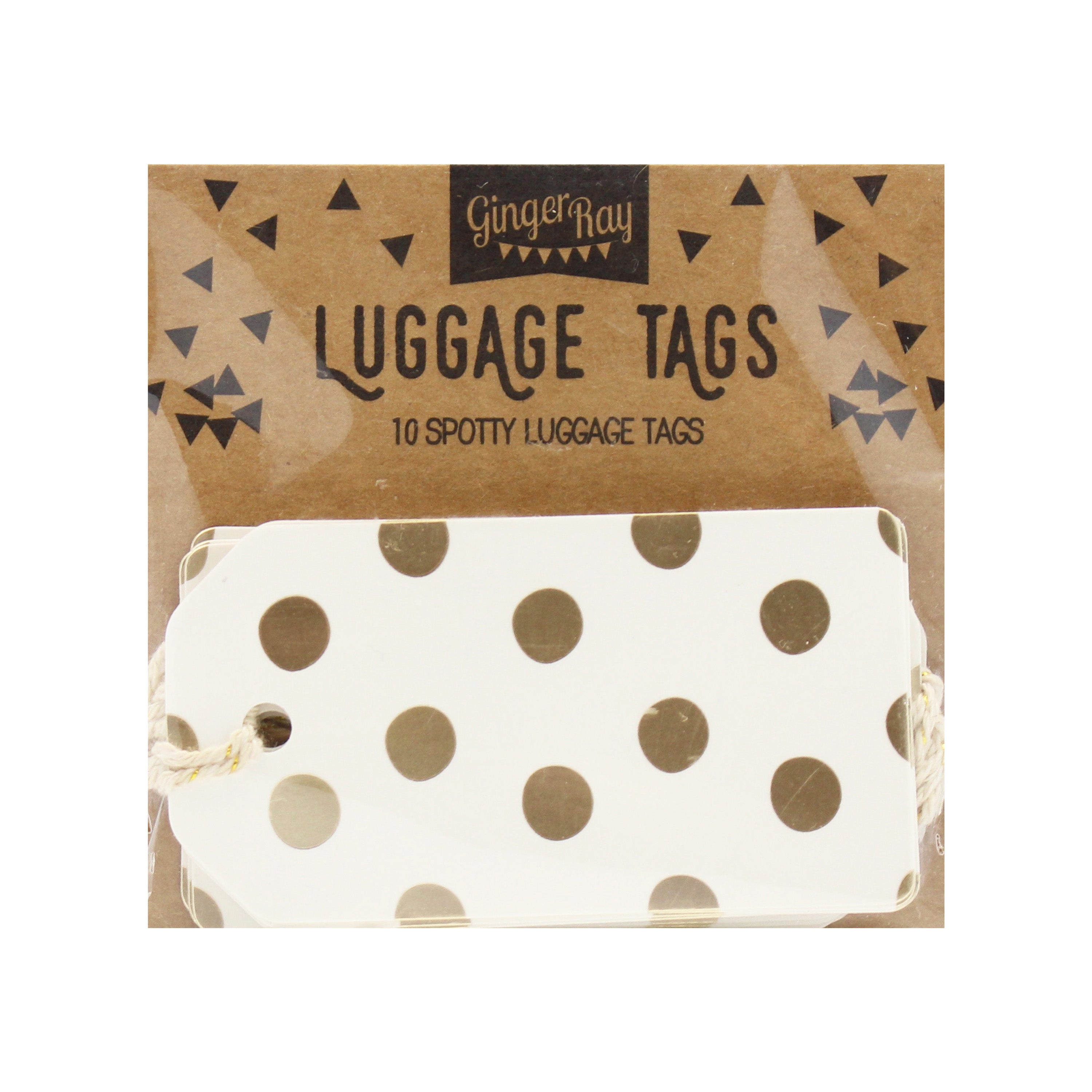 Foiled Gold Polka Dot Luggage Tags - Pick and Mix