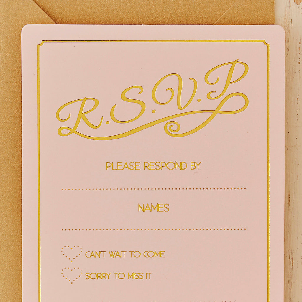 Gold Foiled RSVP Cards - Pastel Perfection