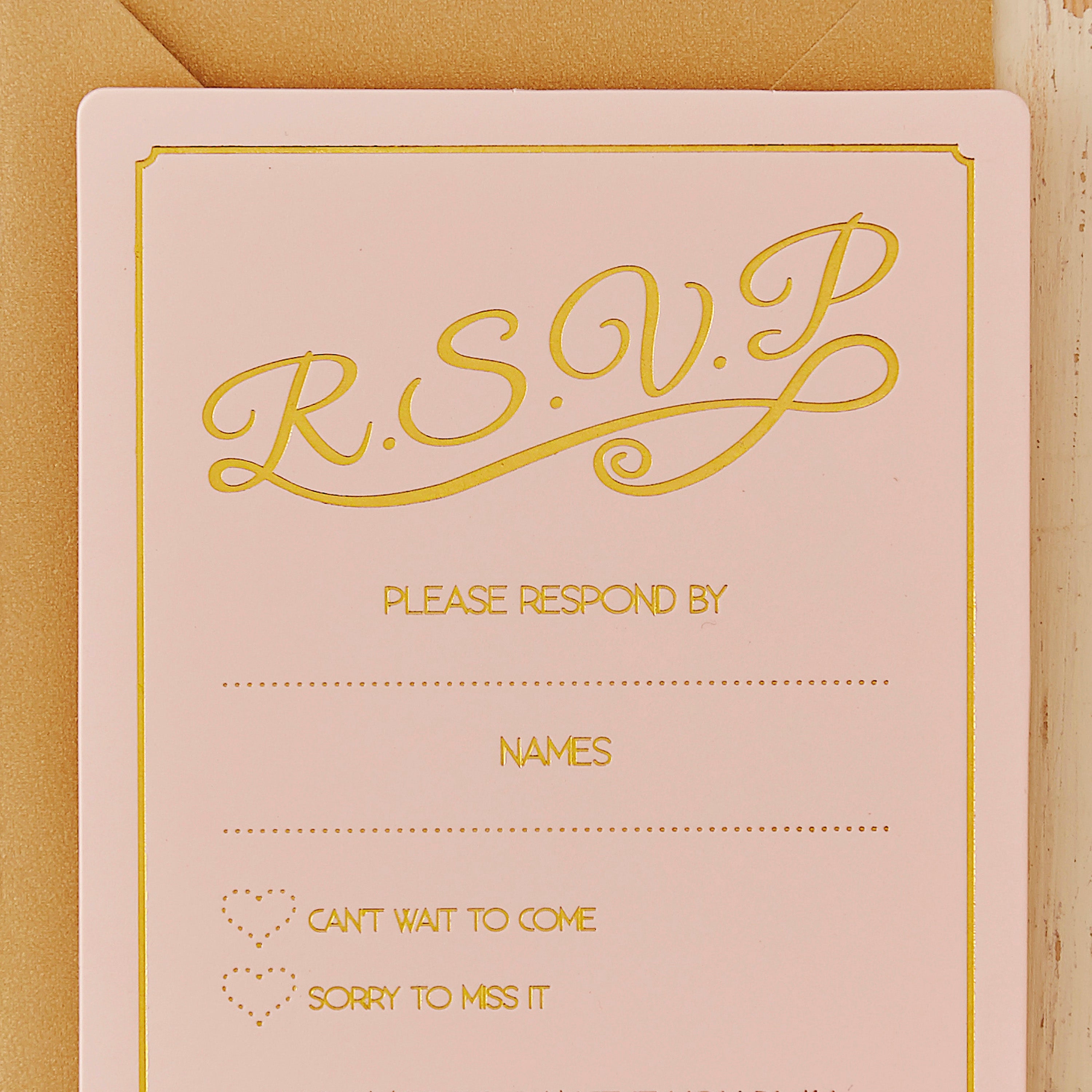 Gold Foiled RSVP Cards - Pastel Perfection