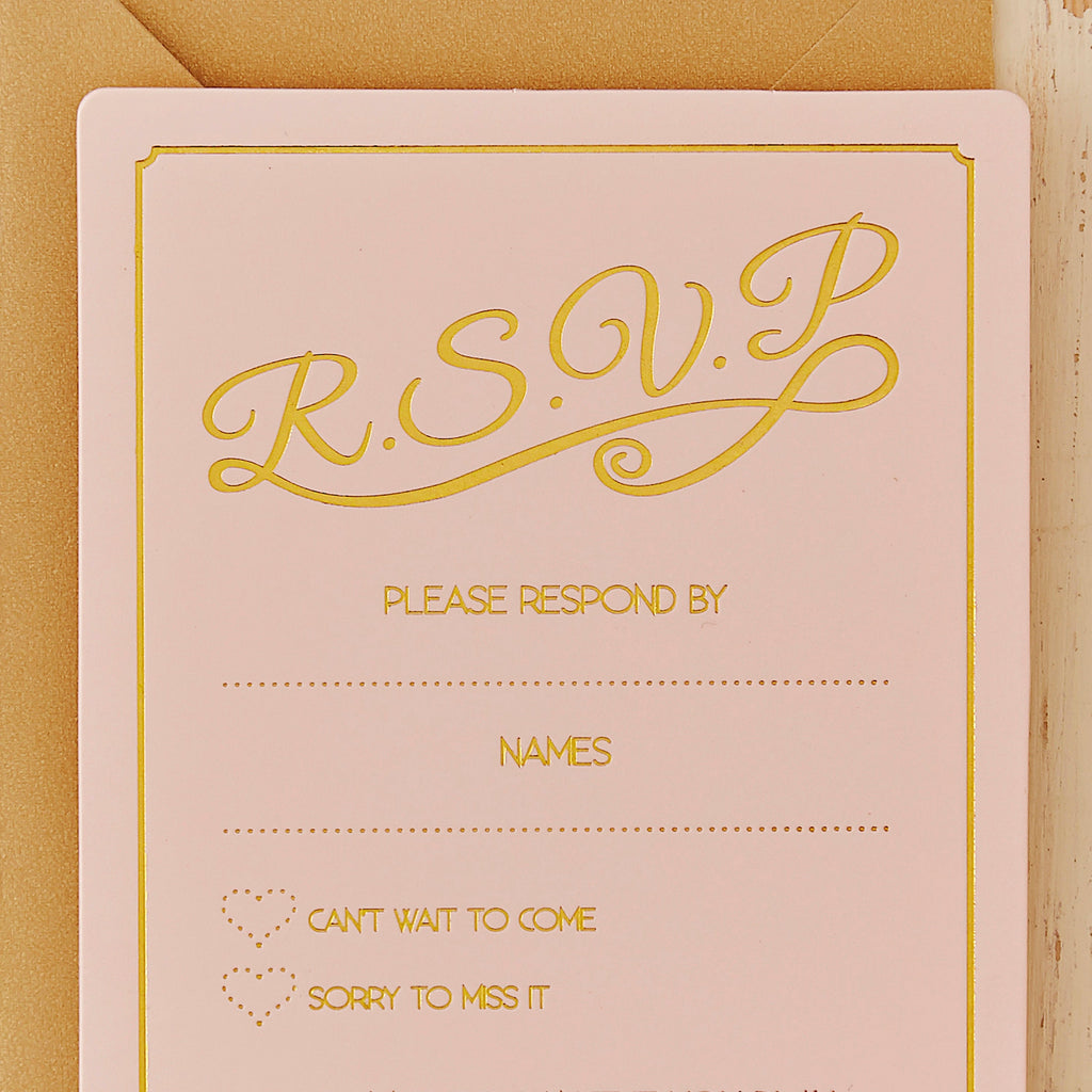 Gold Foiled RSVP Cards - Pastel Perfection- 10 Inner Pack