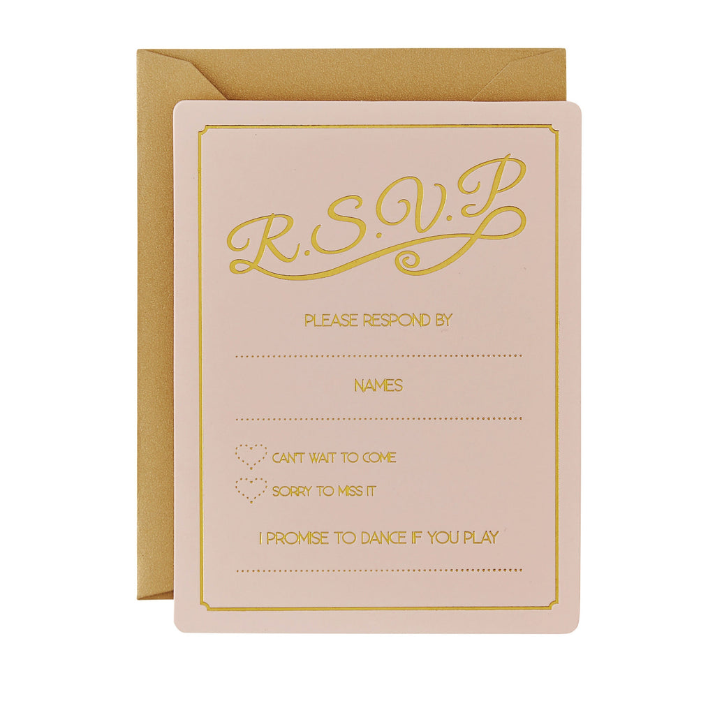 Gold Foiled RSVP Cards - Pastel Perfection- 10 Inner Pack