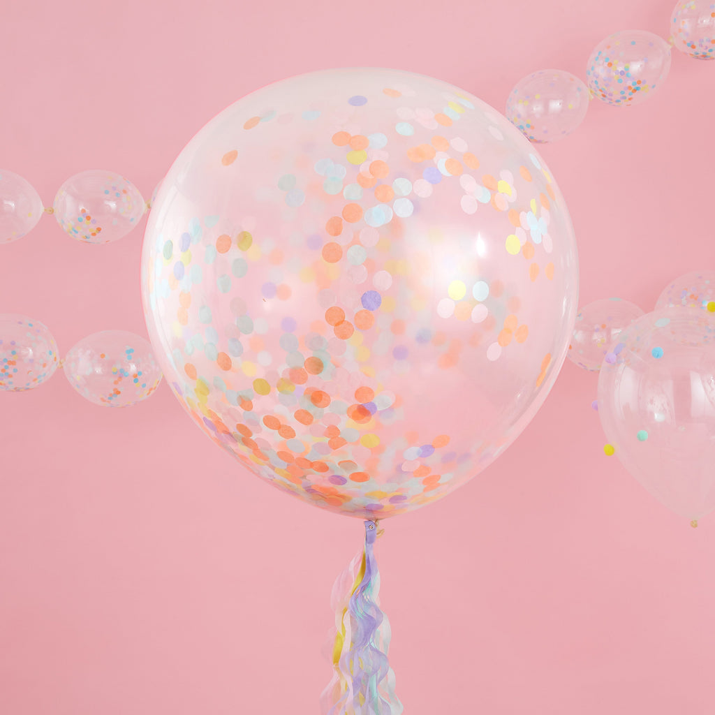 Giant Pastel Confetti Balloons