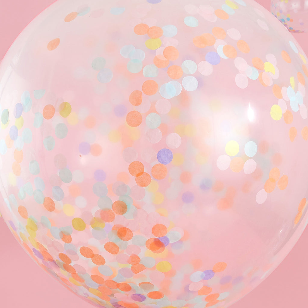Giant Pastel Confetti Balloons- 5 Inner Pack