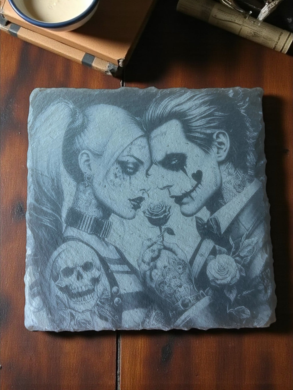 Joker Laser Engraved Slate Coasters