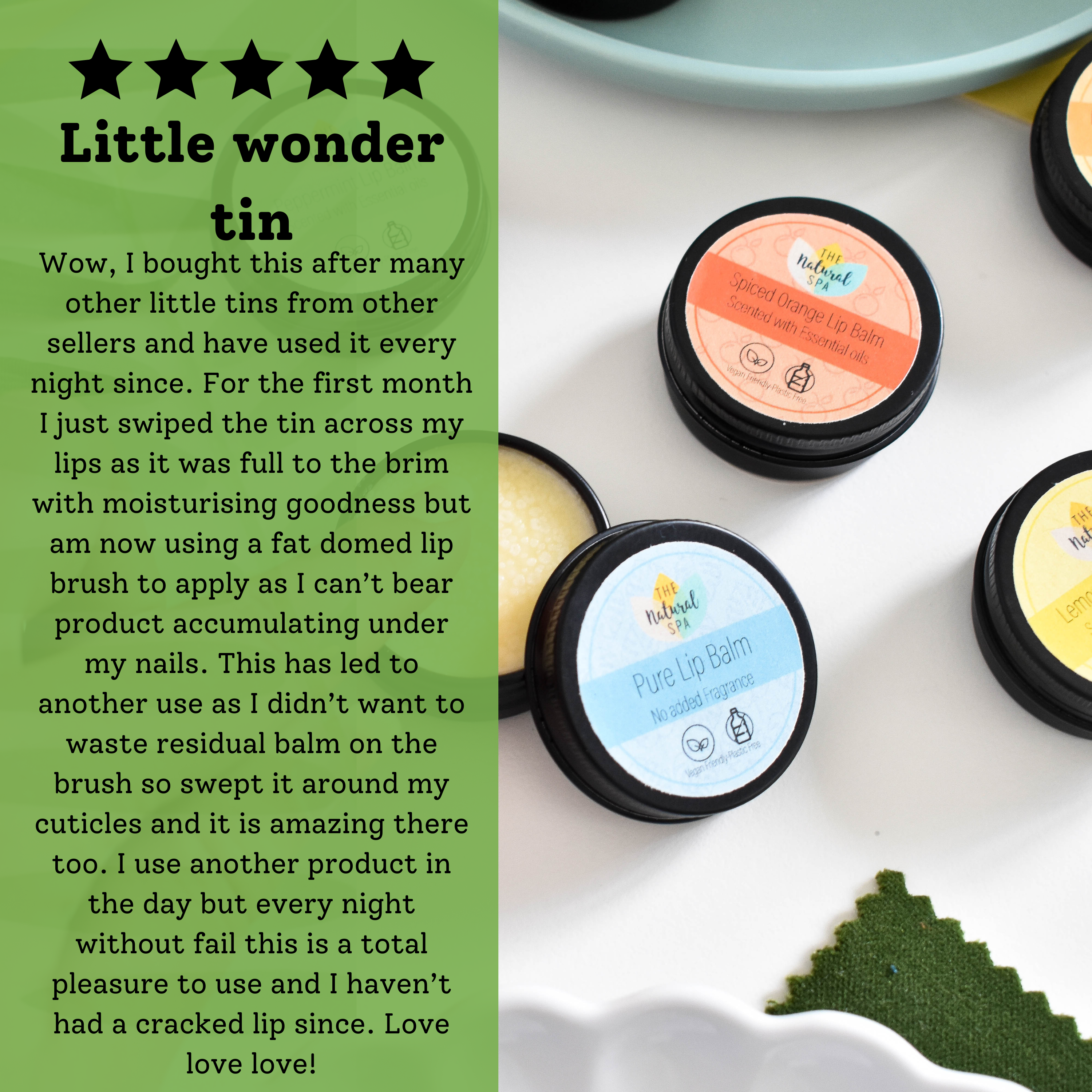 Peppermint Natural Lip Balm | Vegan, Hydrating & Nourishing | Plastic-Free, Handmade Lip Care