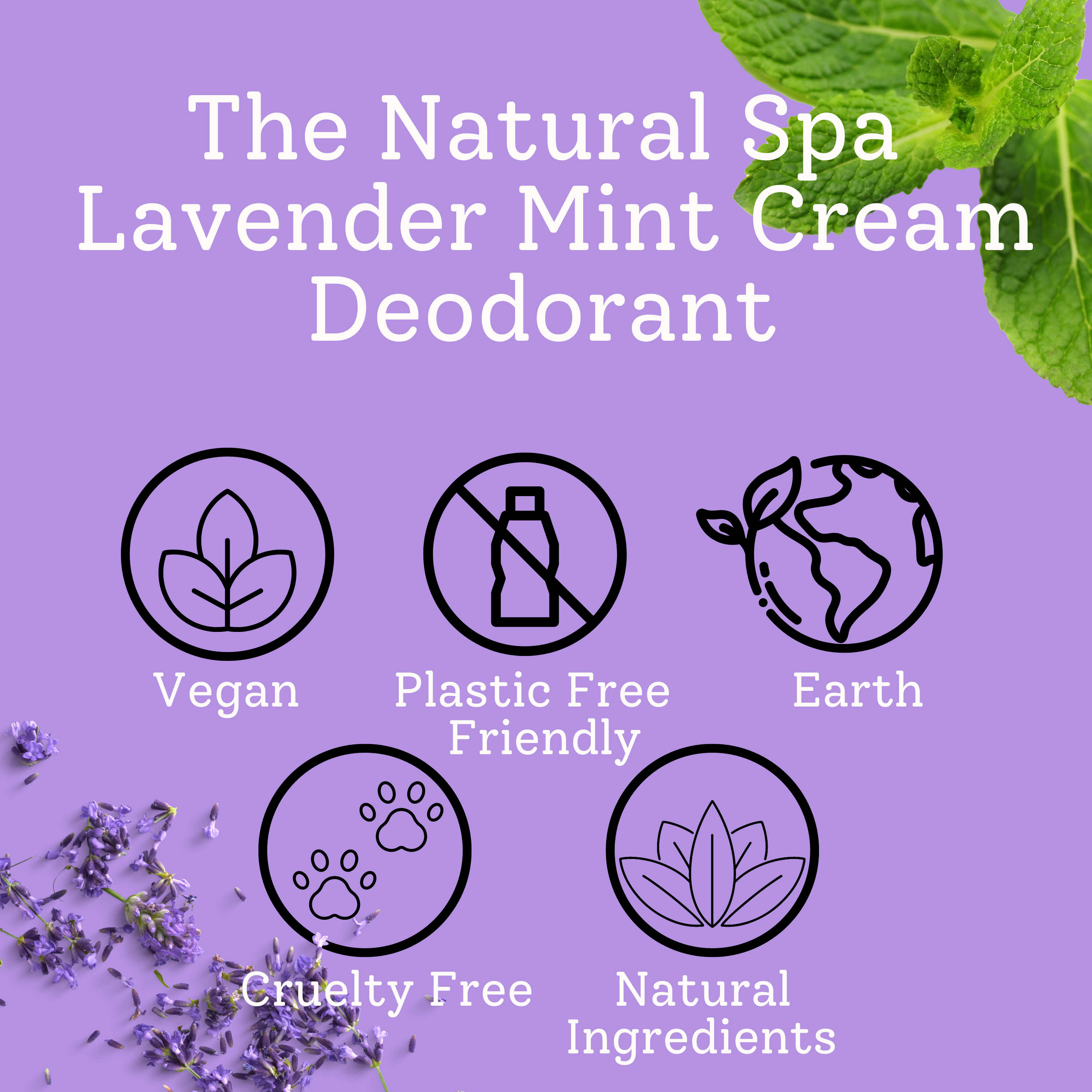 Lavender Mint Cream Deodorant Balm | Natural Bicarb & Aluminium-Free | Gentle, Vegan, Plastic-Free Odour Protection