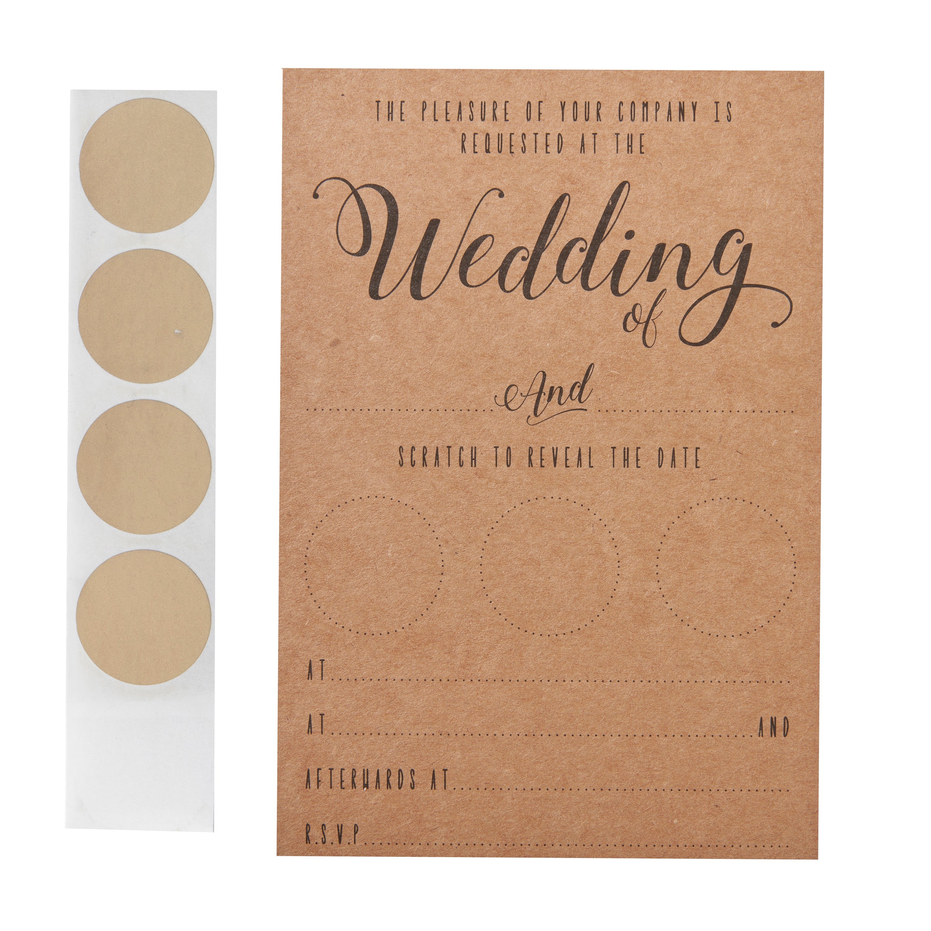 Kraft Scratch The Date Wedding Invitations - Scratch & Reveal